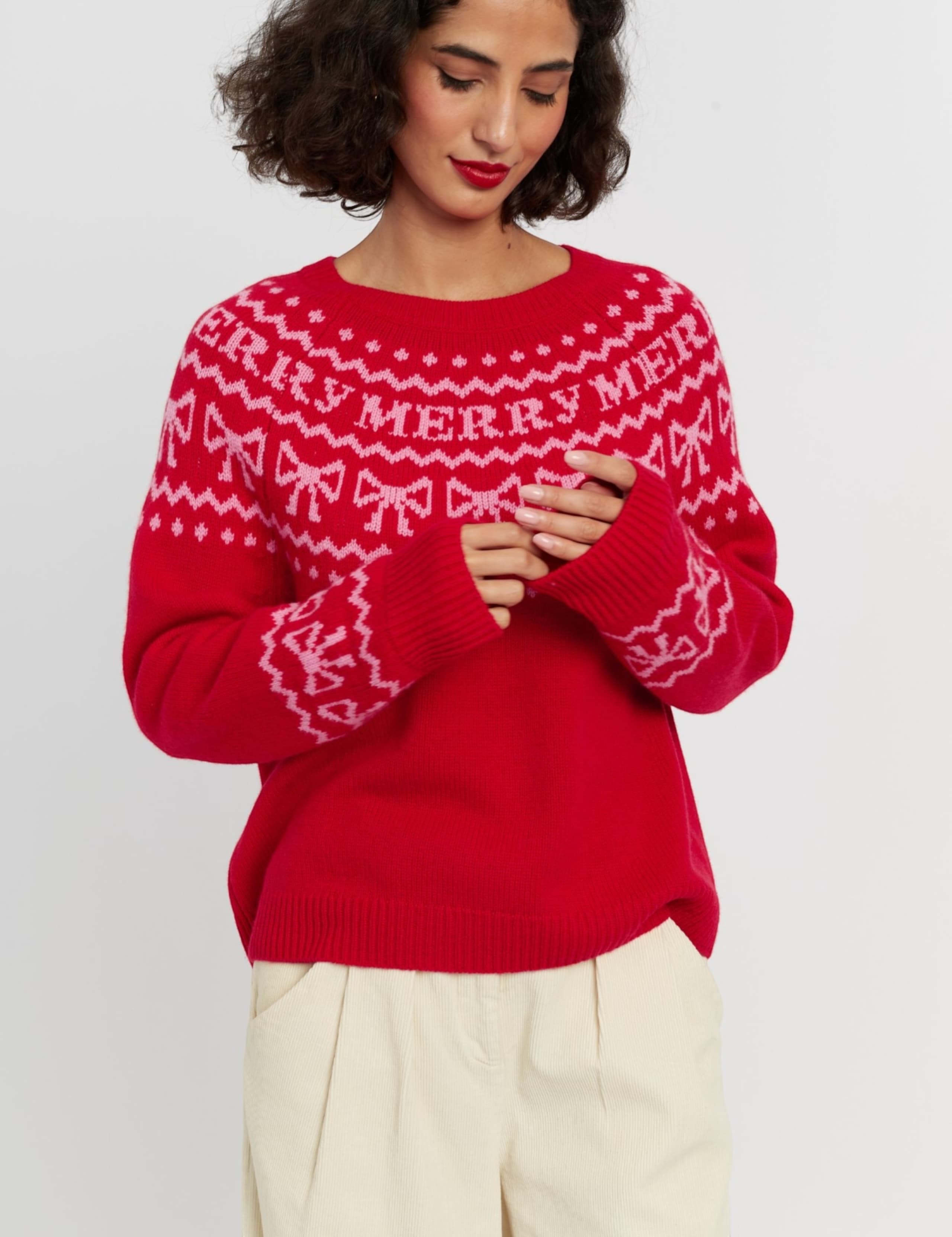Fairisle Wool Cashmere Crew Neck Jumper