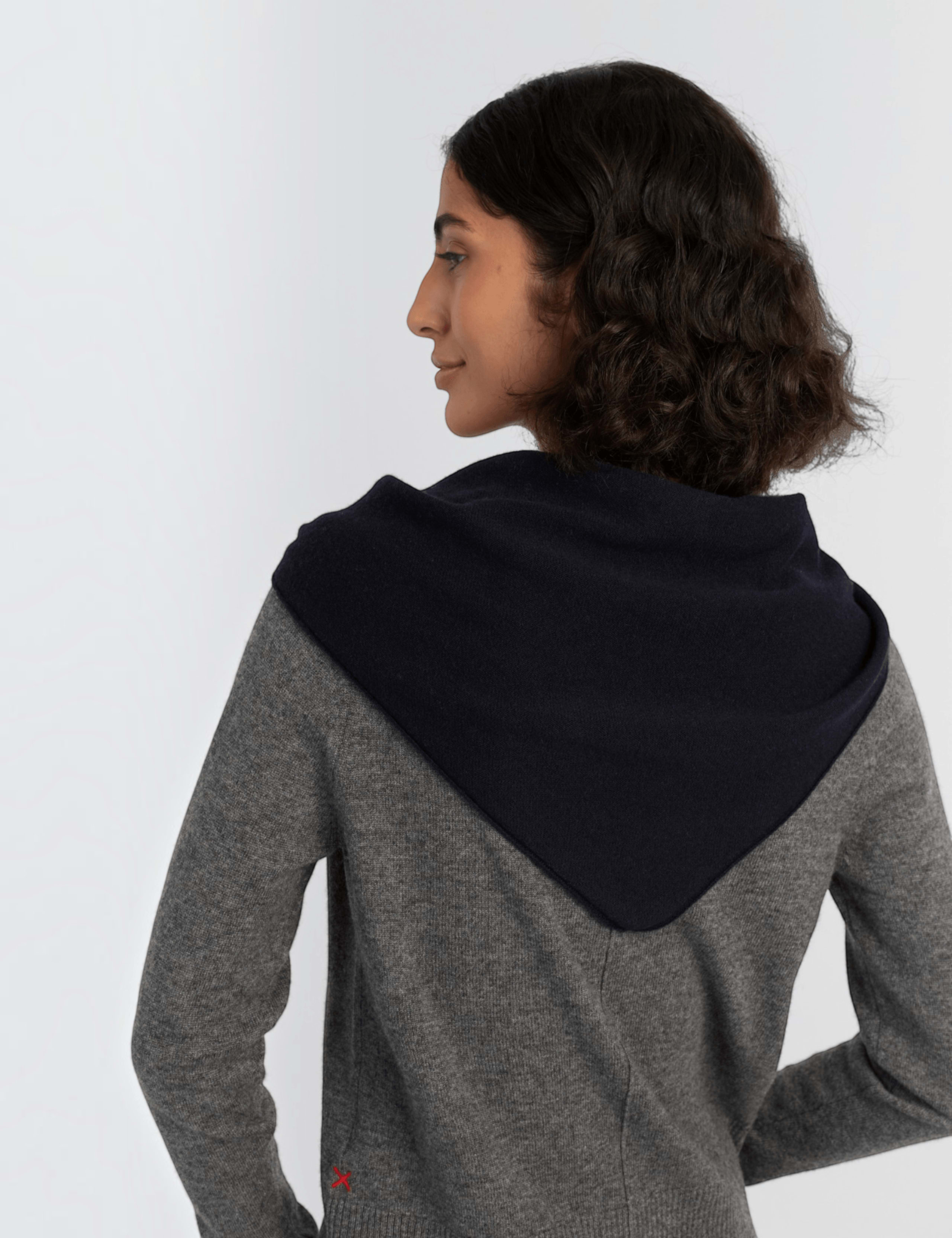 Wool Rich Jacquard Triangle Scarf