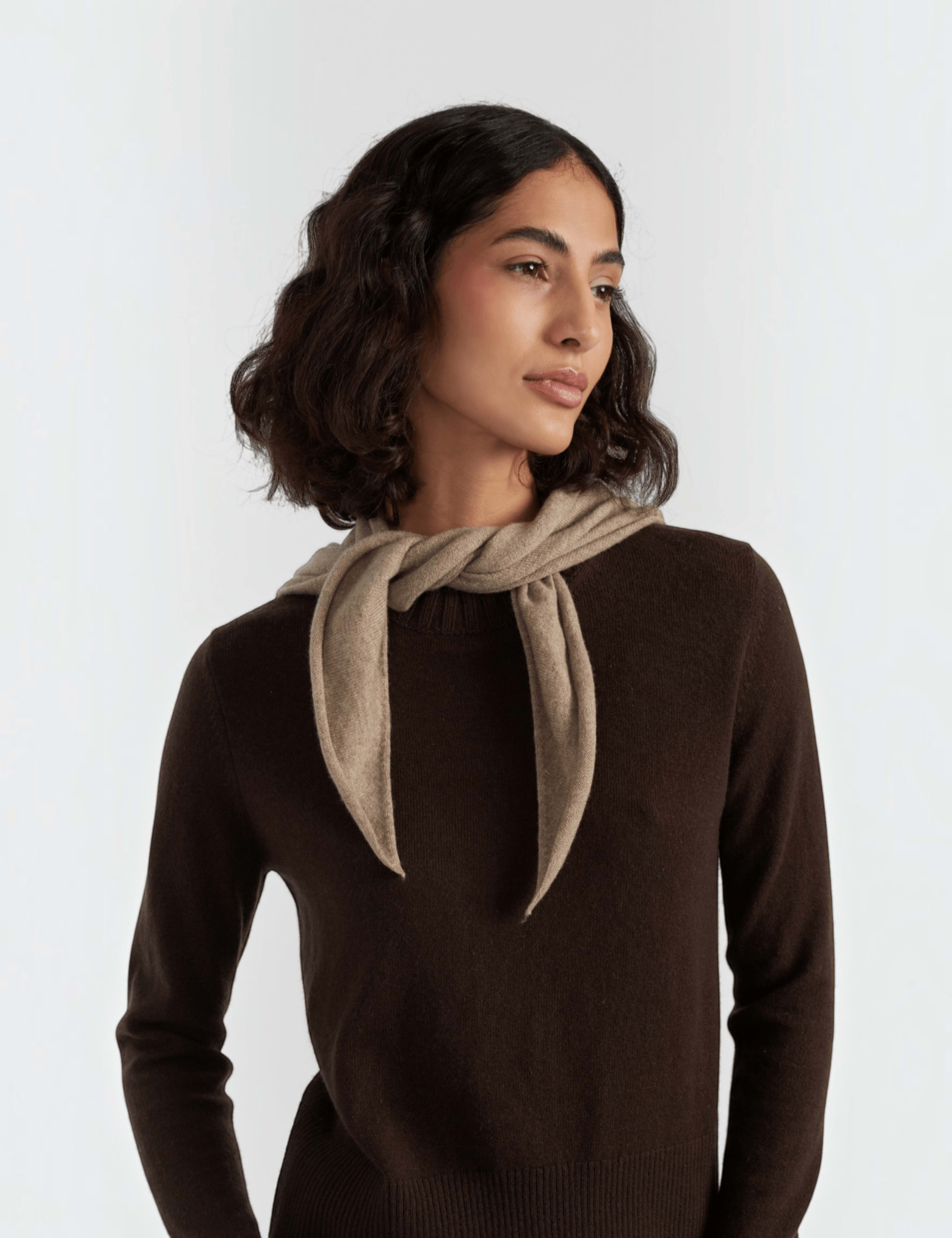 Wool Rich Jacquard Triangle Scarf