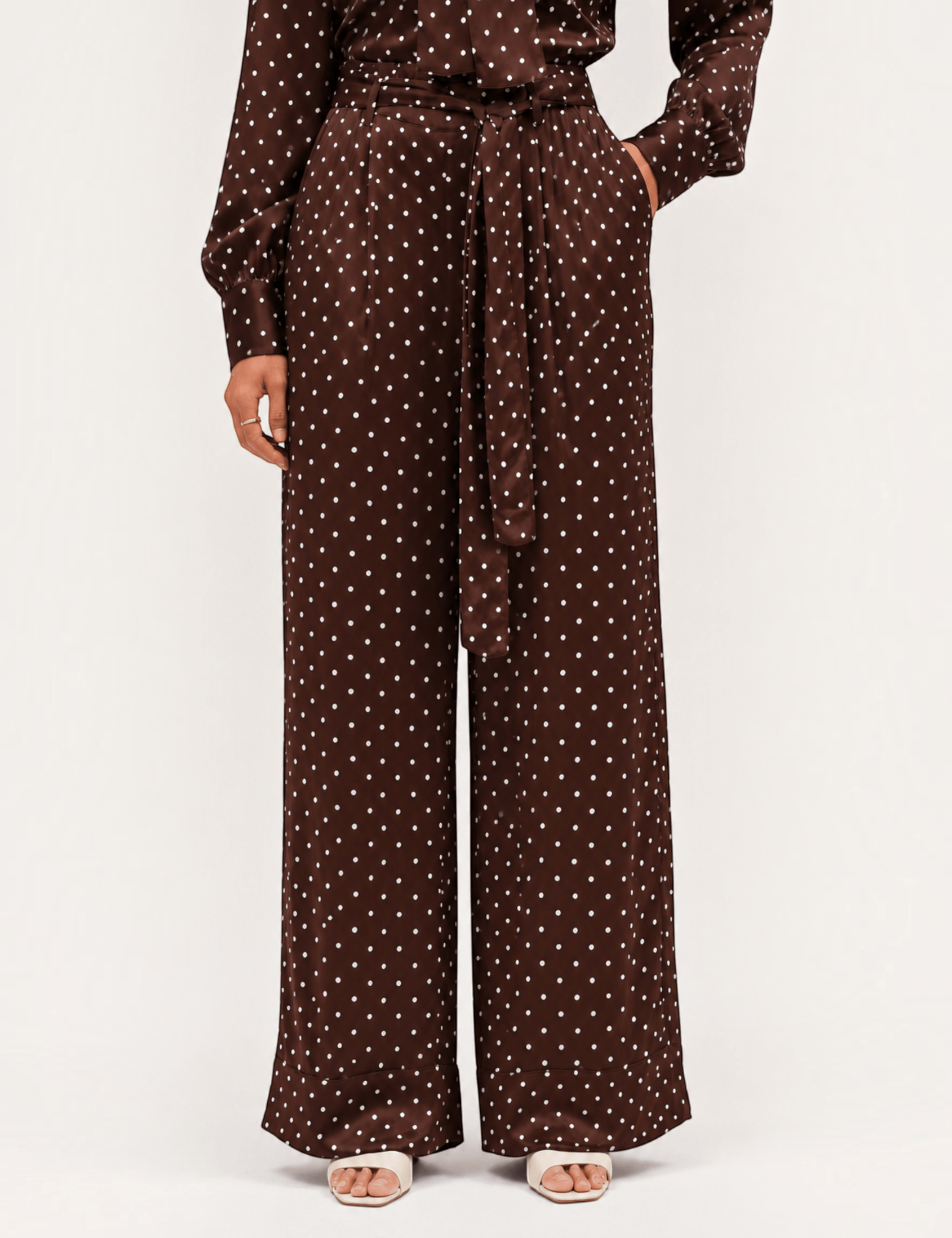 Polka Dot Straight Leg Trousers