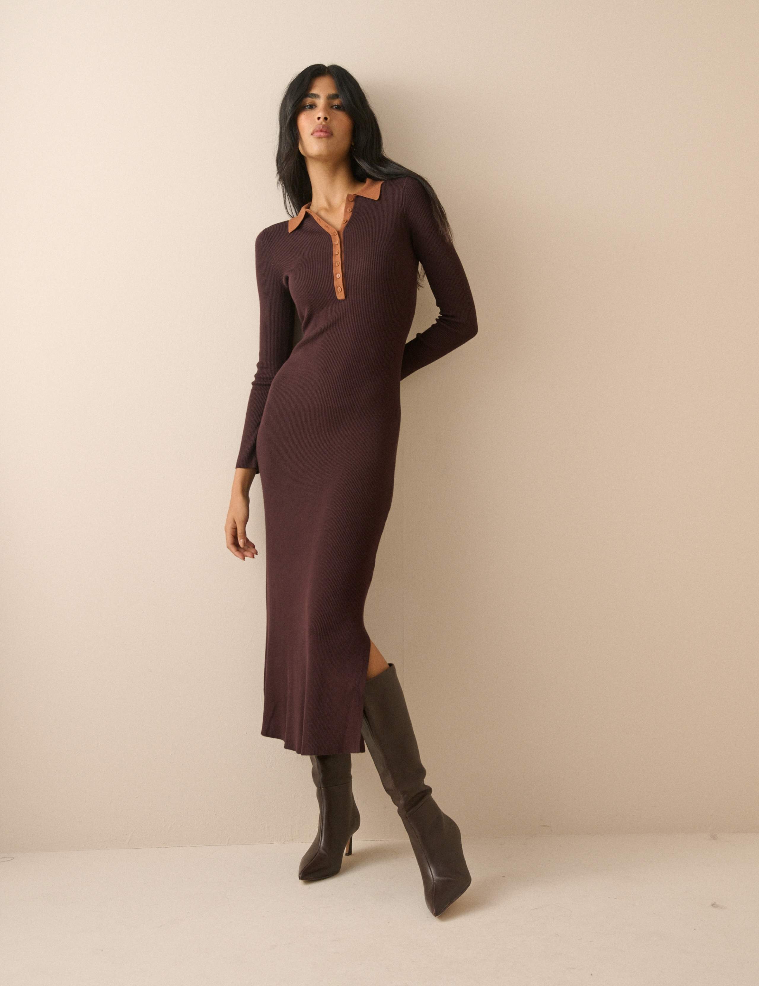 Ribbed Midi Bodycon Dress
