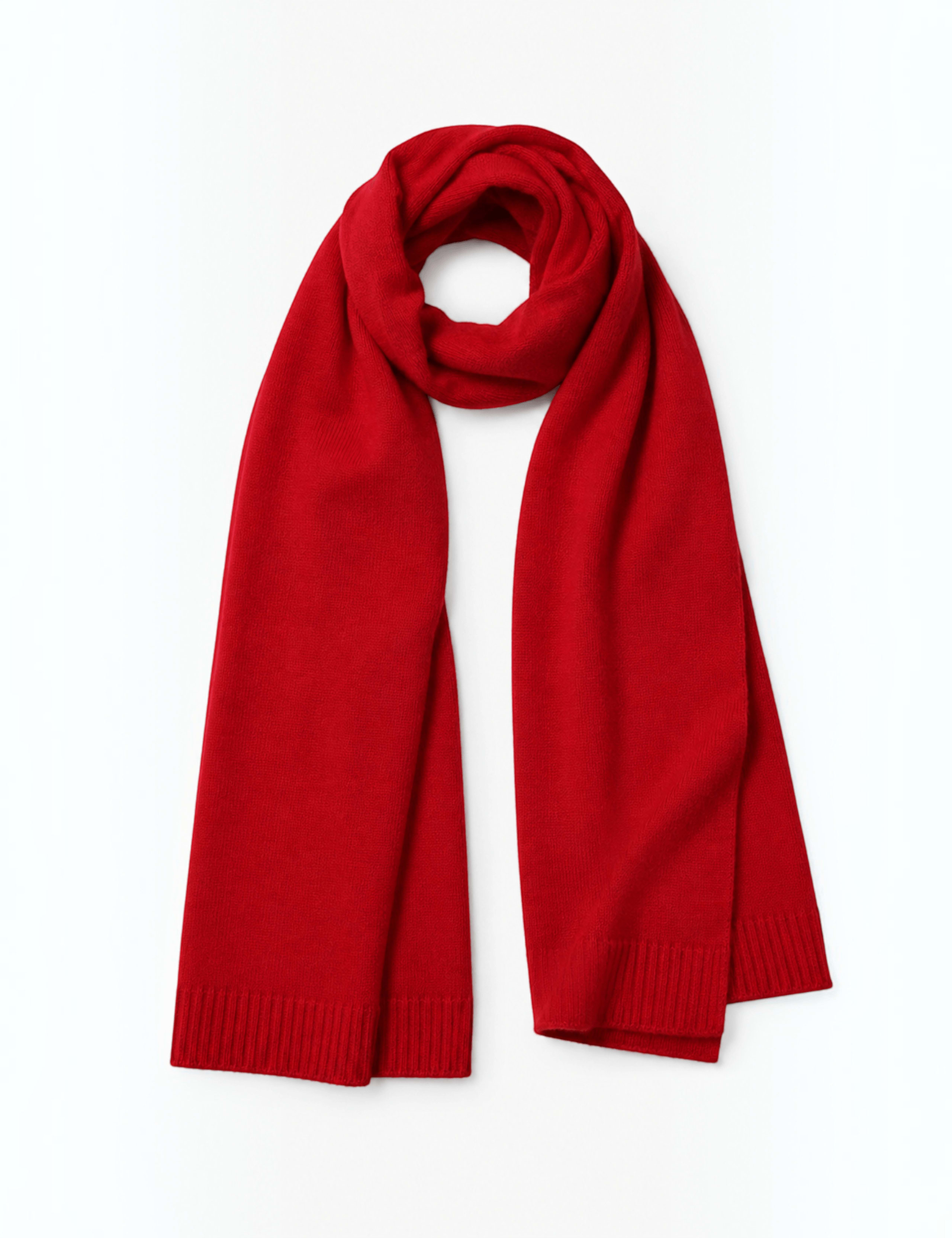 Wool Rich Knitted Scarf with Cashmere