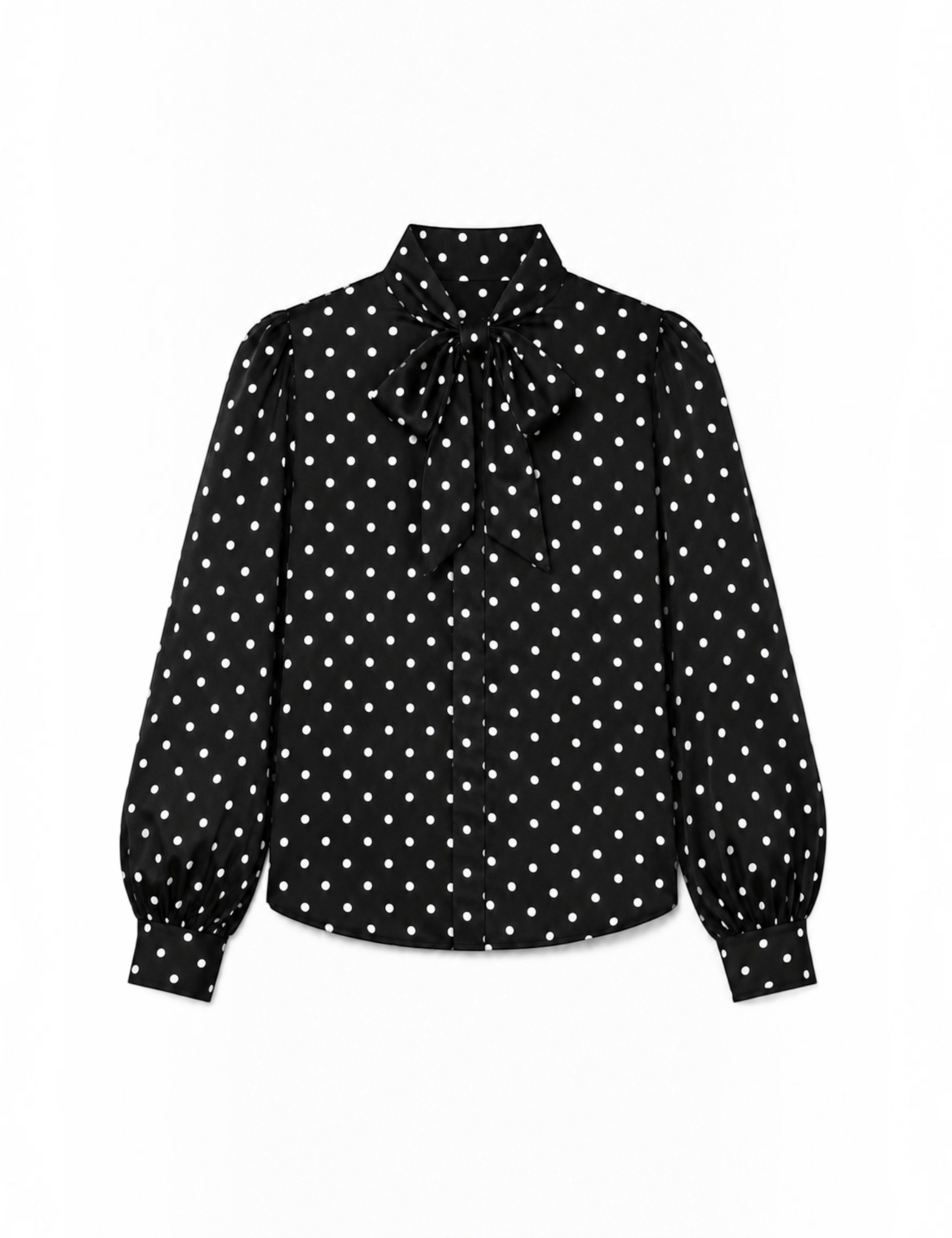 Polka Dot Tie Neck Shirt