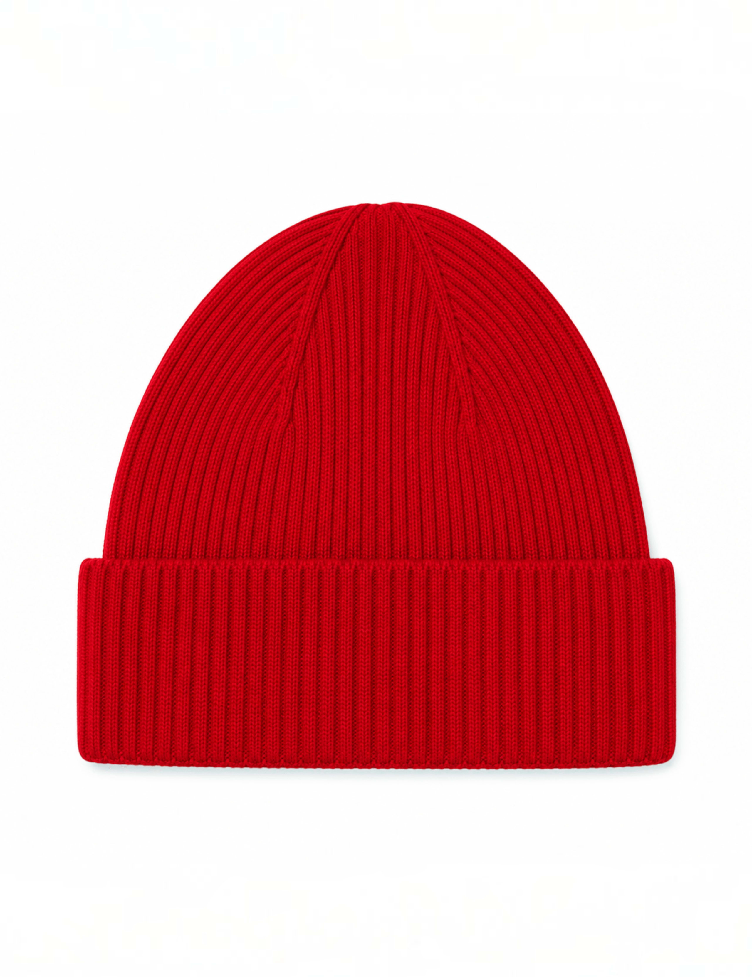 Wool Cashmere Ribbed Beanie Hat
