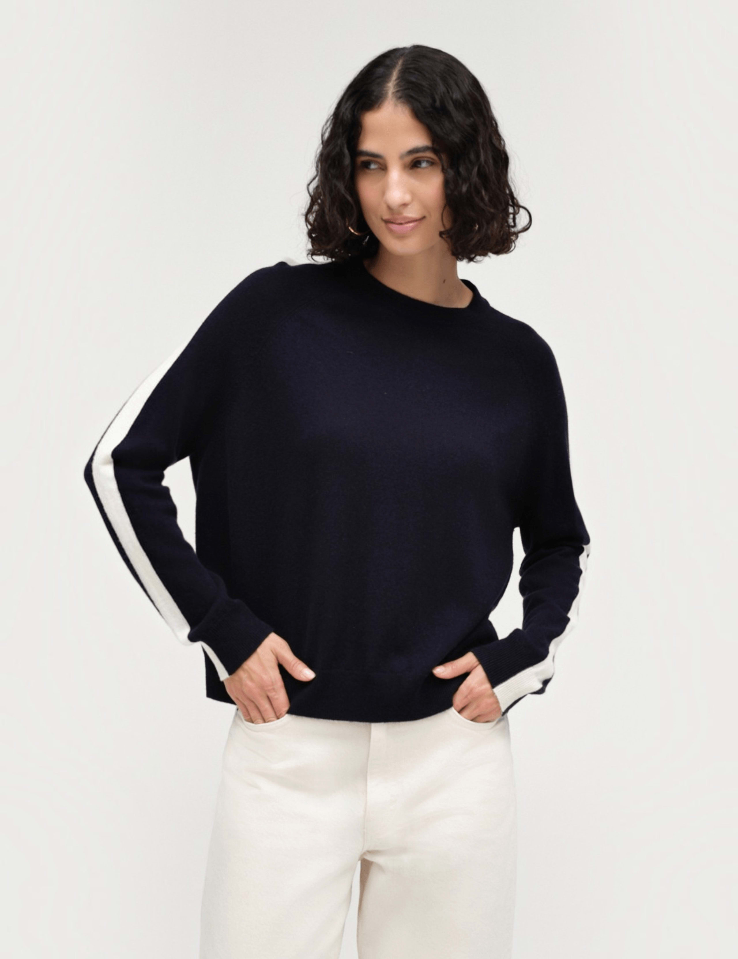 Wool Rich Jacquard Crew Neck Jumper with Cashmere