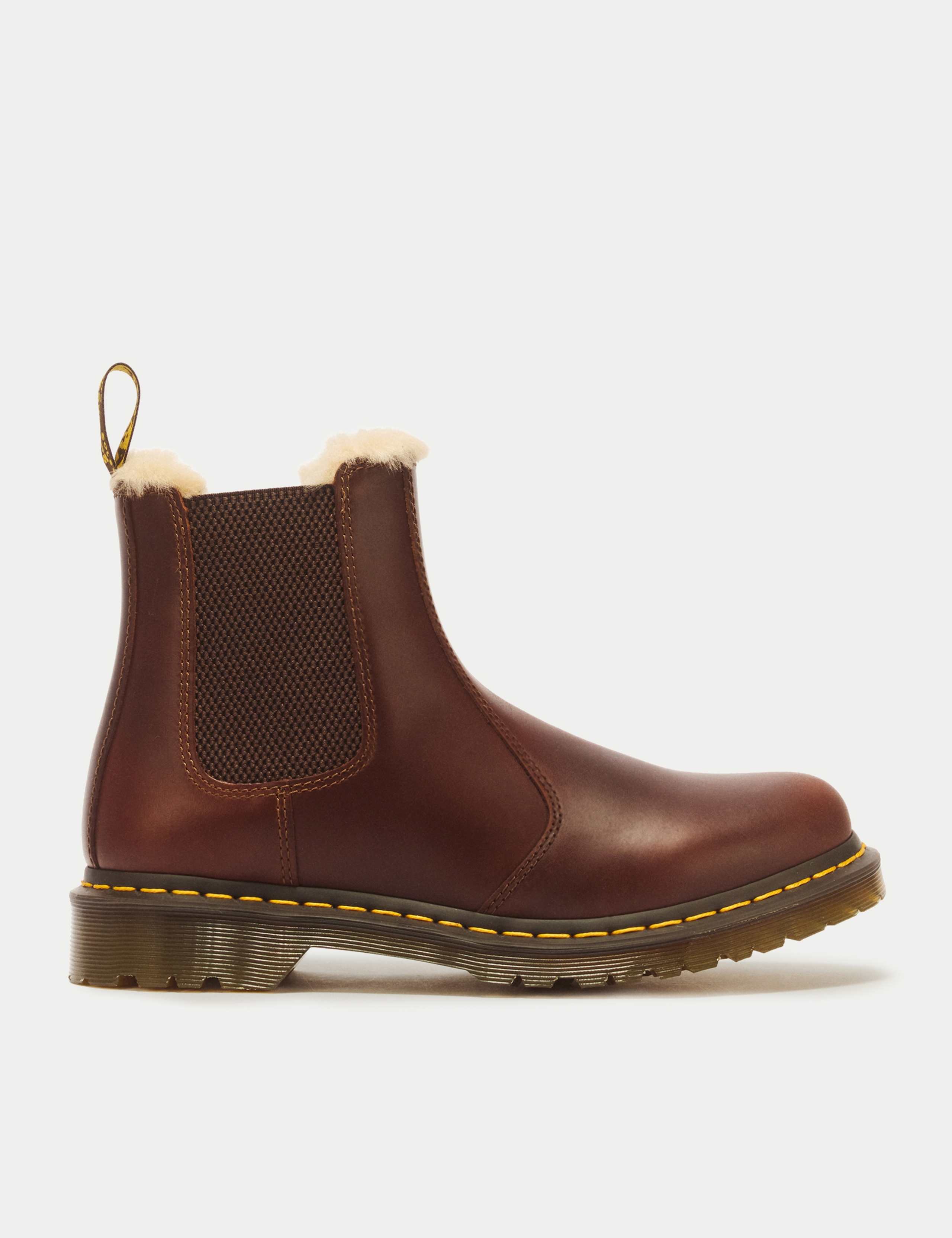 Leonore Faux Fur Lined Burnished Chelsea Boots