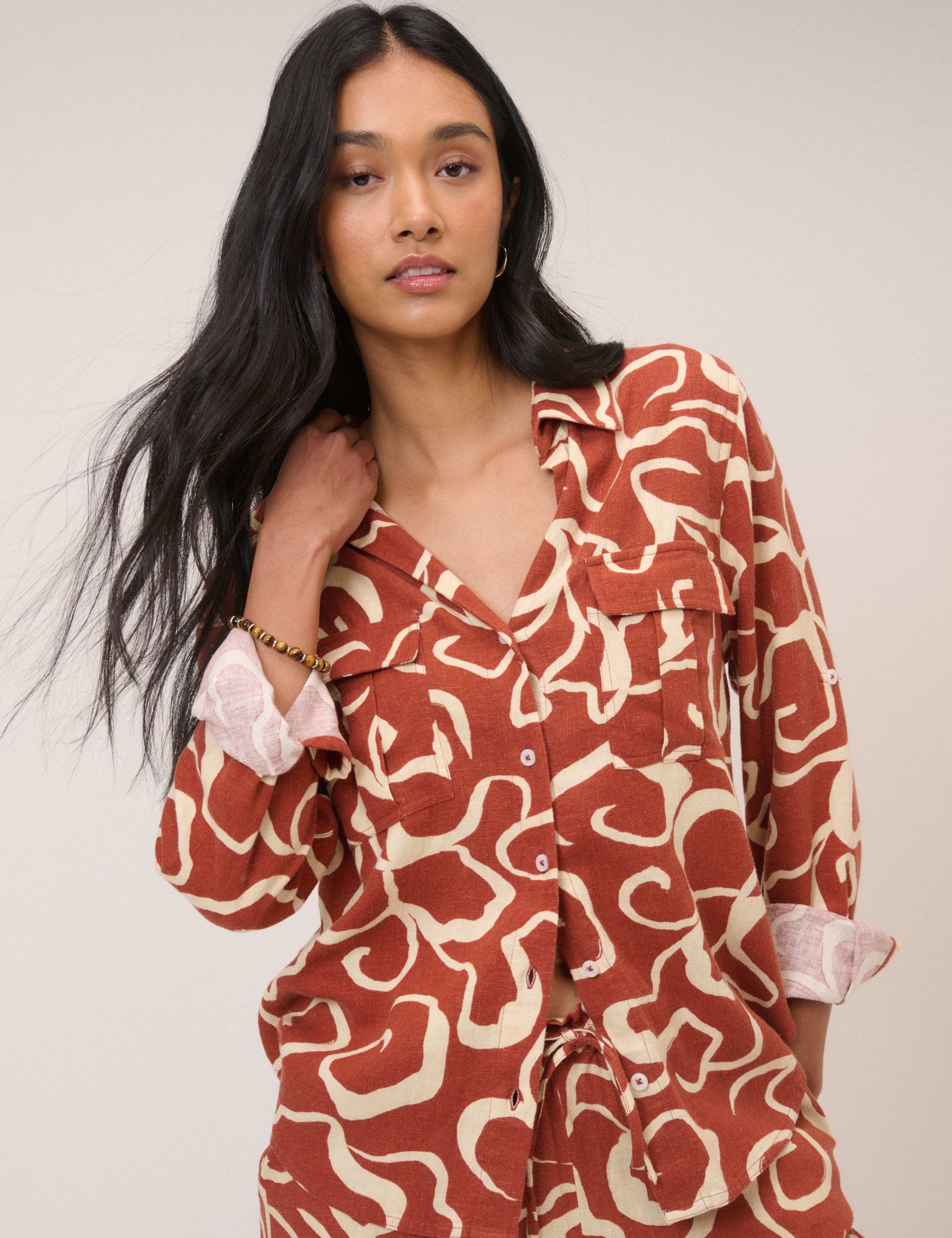 Linen Rich Printed Shirt