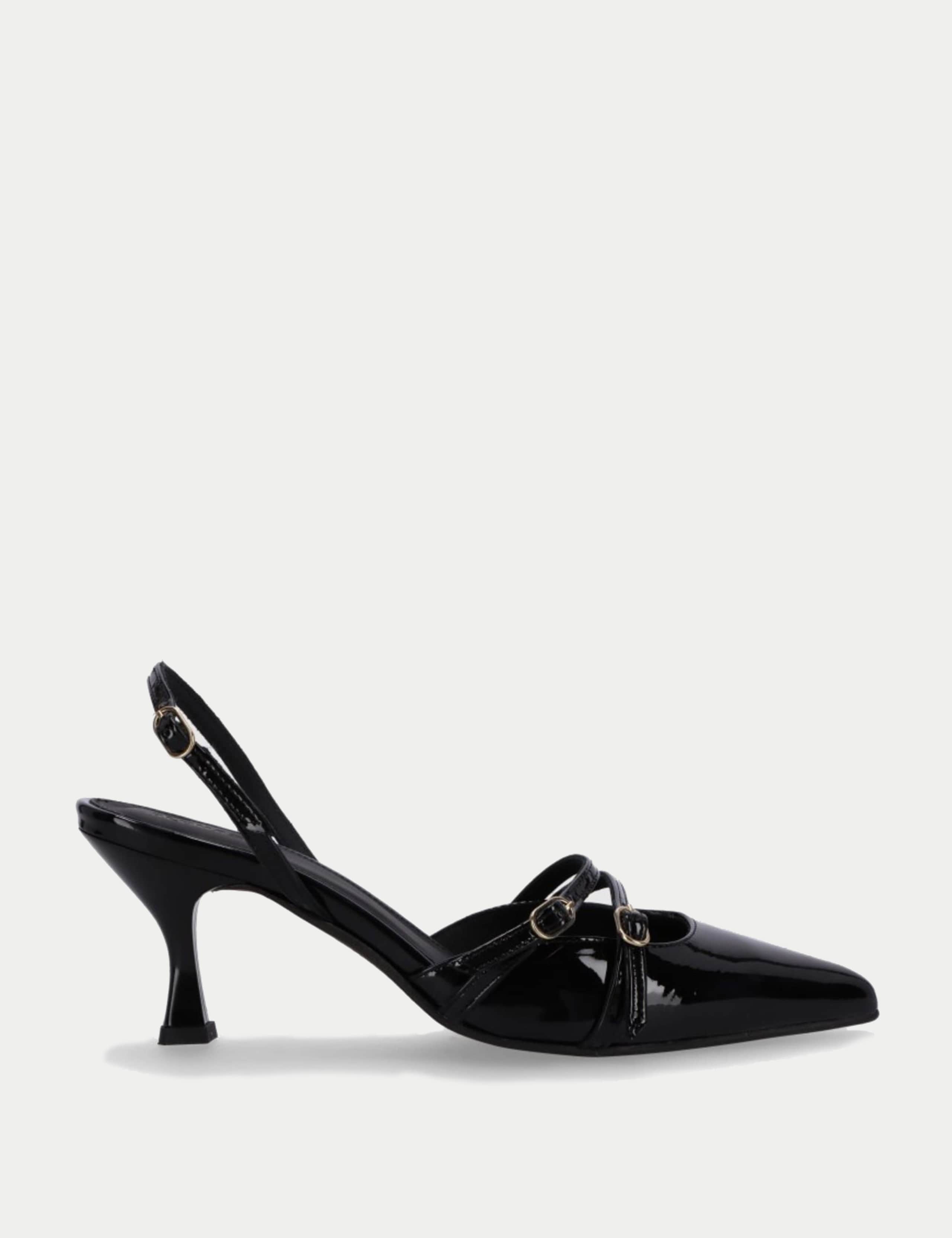 Joelle Onix Leather Patent Slingback Shoes