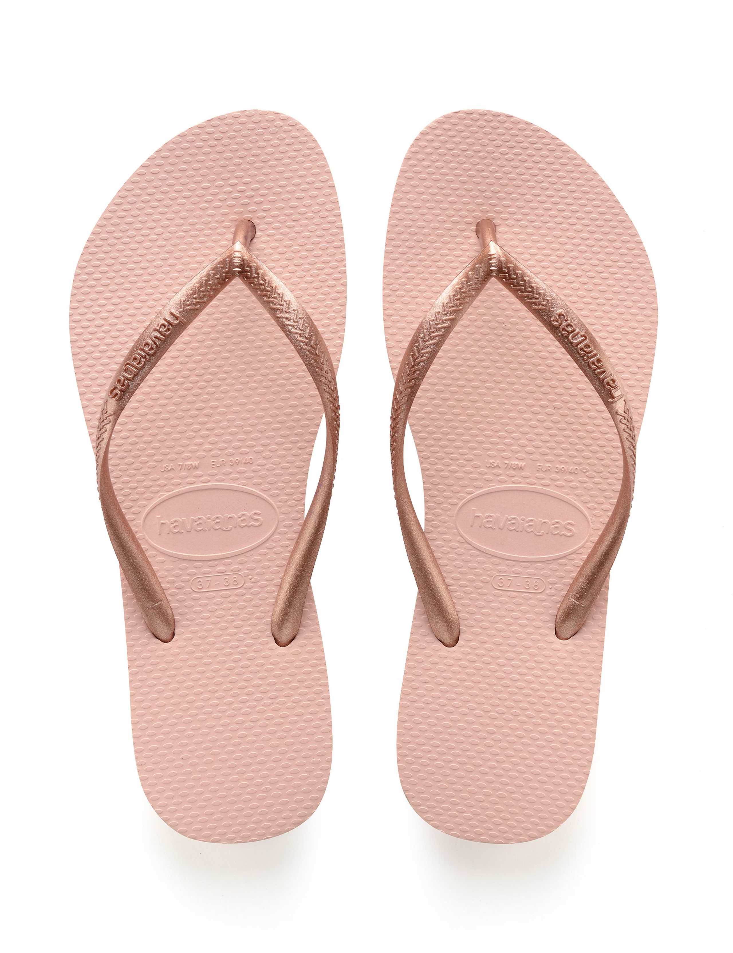 Slim Metallic Flip Flops
