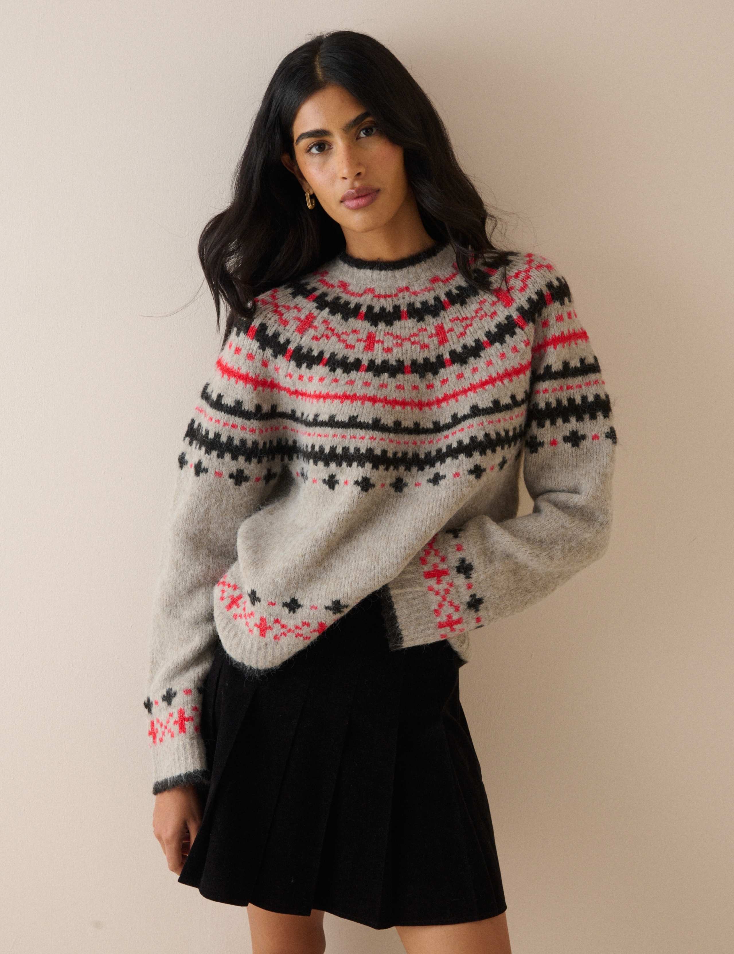 Fair Isle Nordic Crew Neck Relaxed Jumper