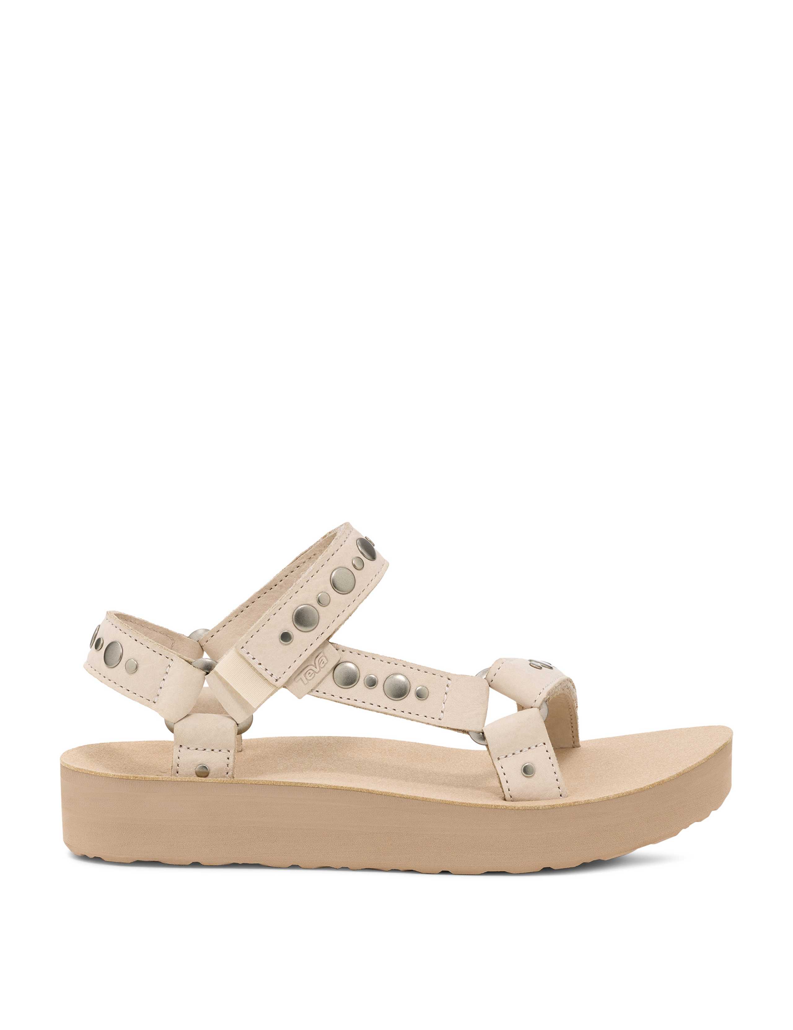 Leather Studded Ankle Strap Sandals