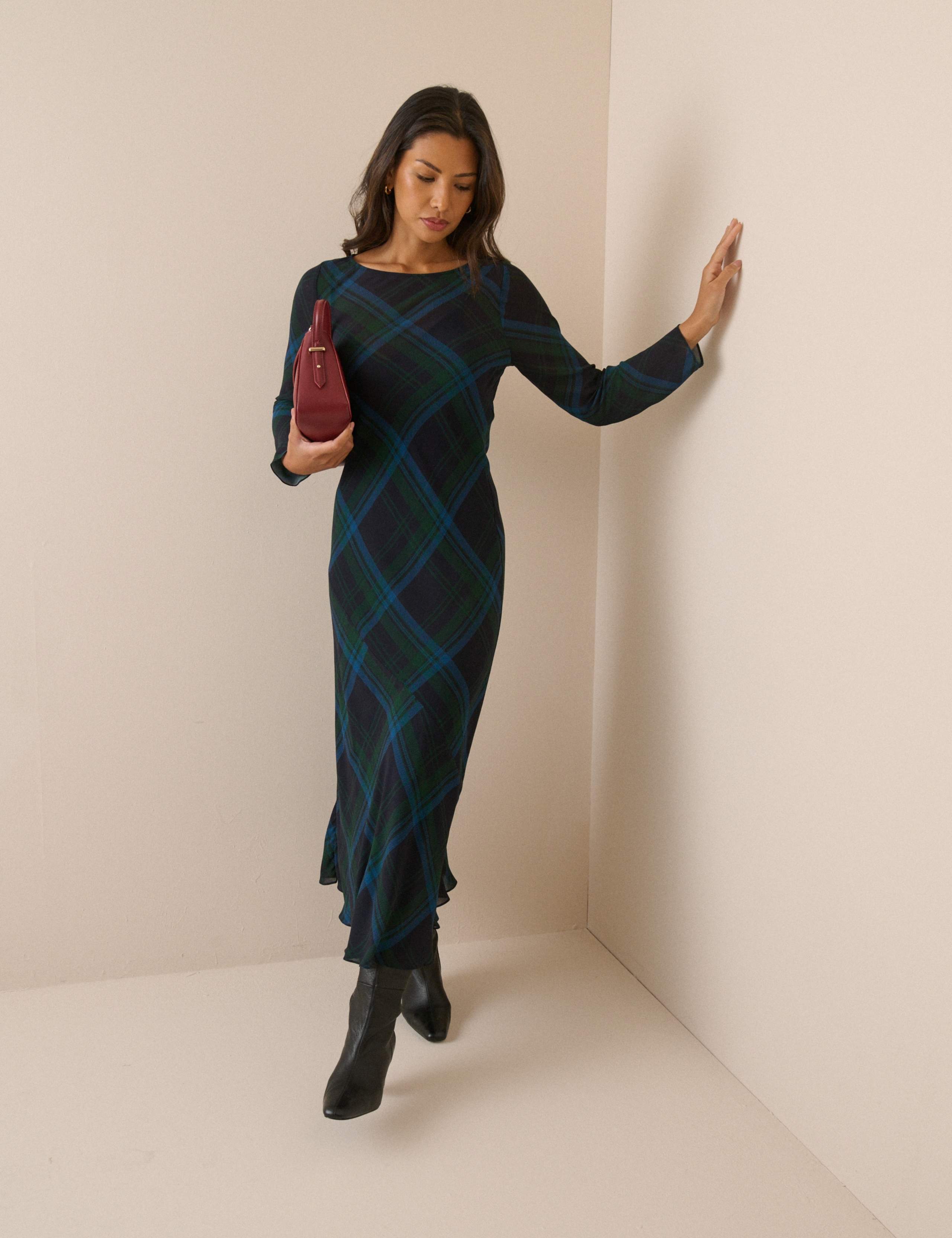 Kelly Checked Midi Dress