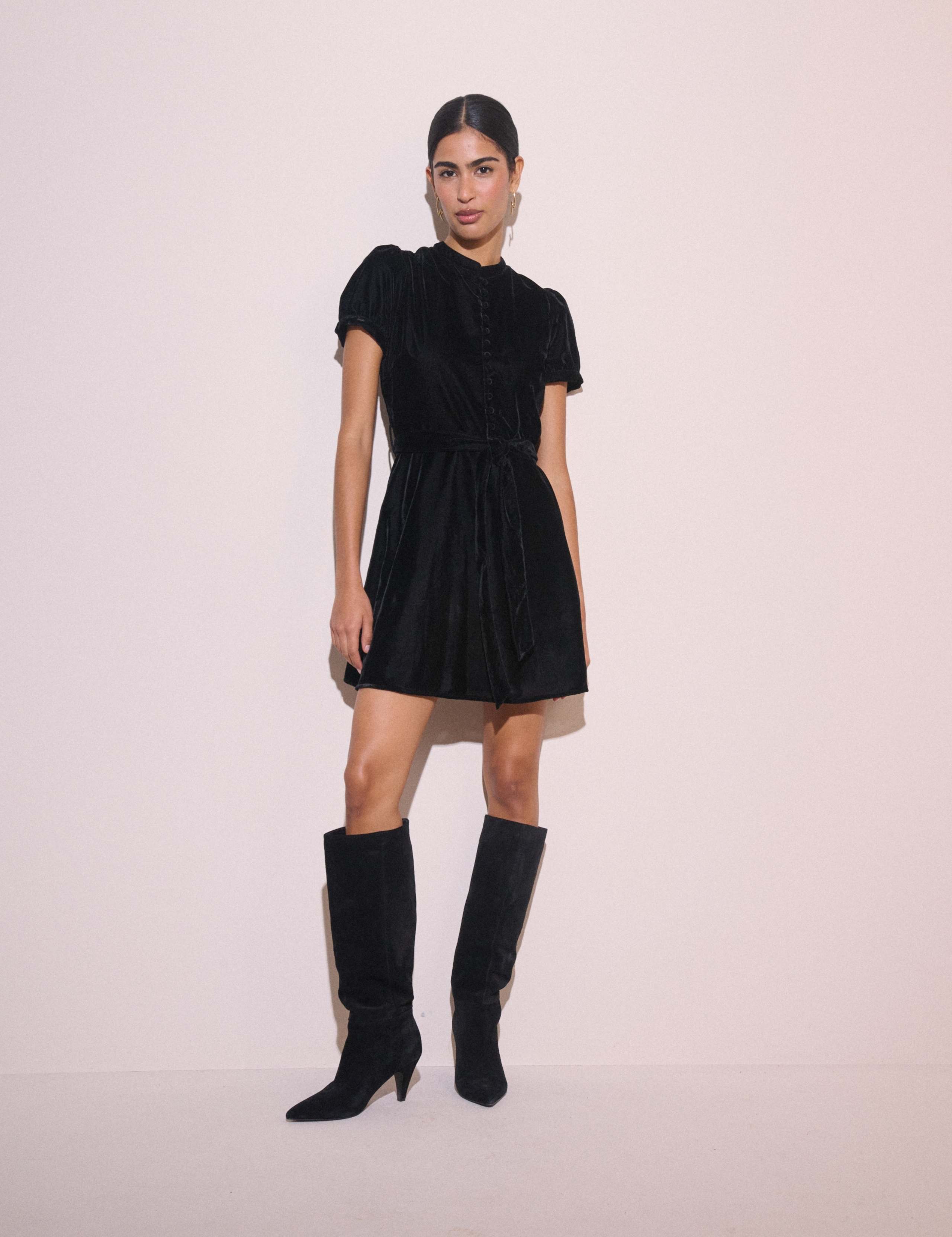 Ivanna V Neck Mini Skater Dress