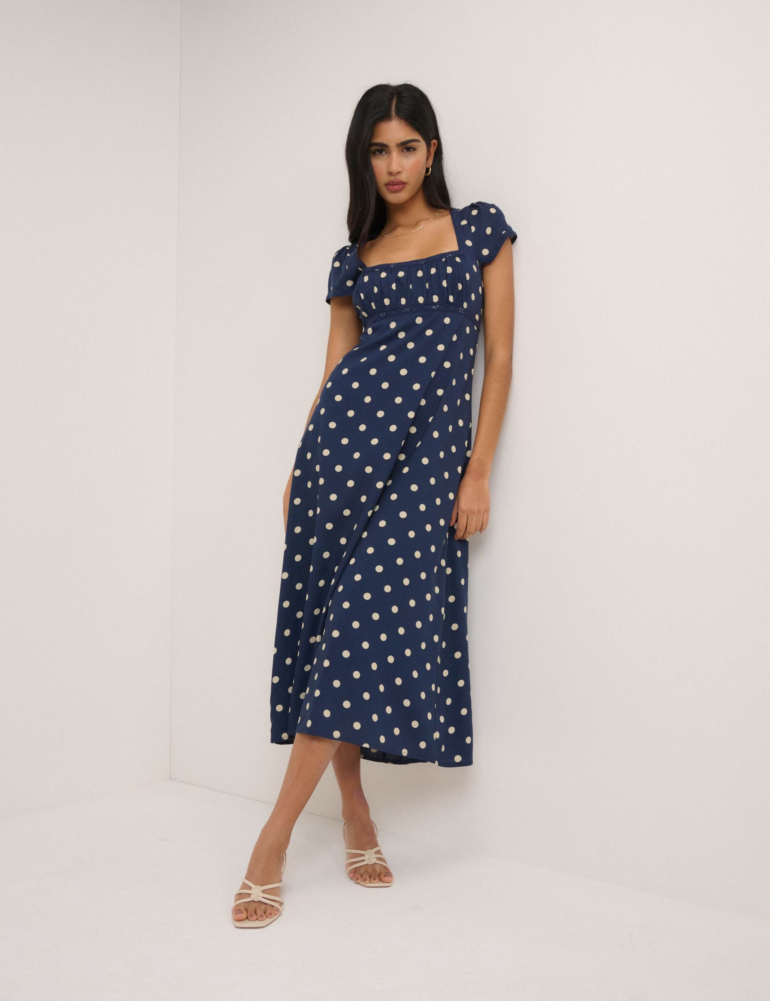 Pure Cotton Floral Bandeau Midi Dress