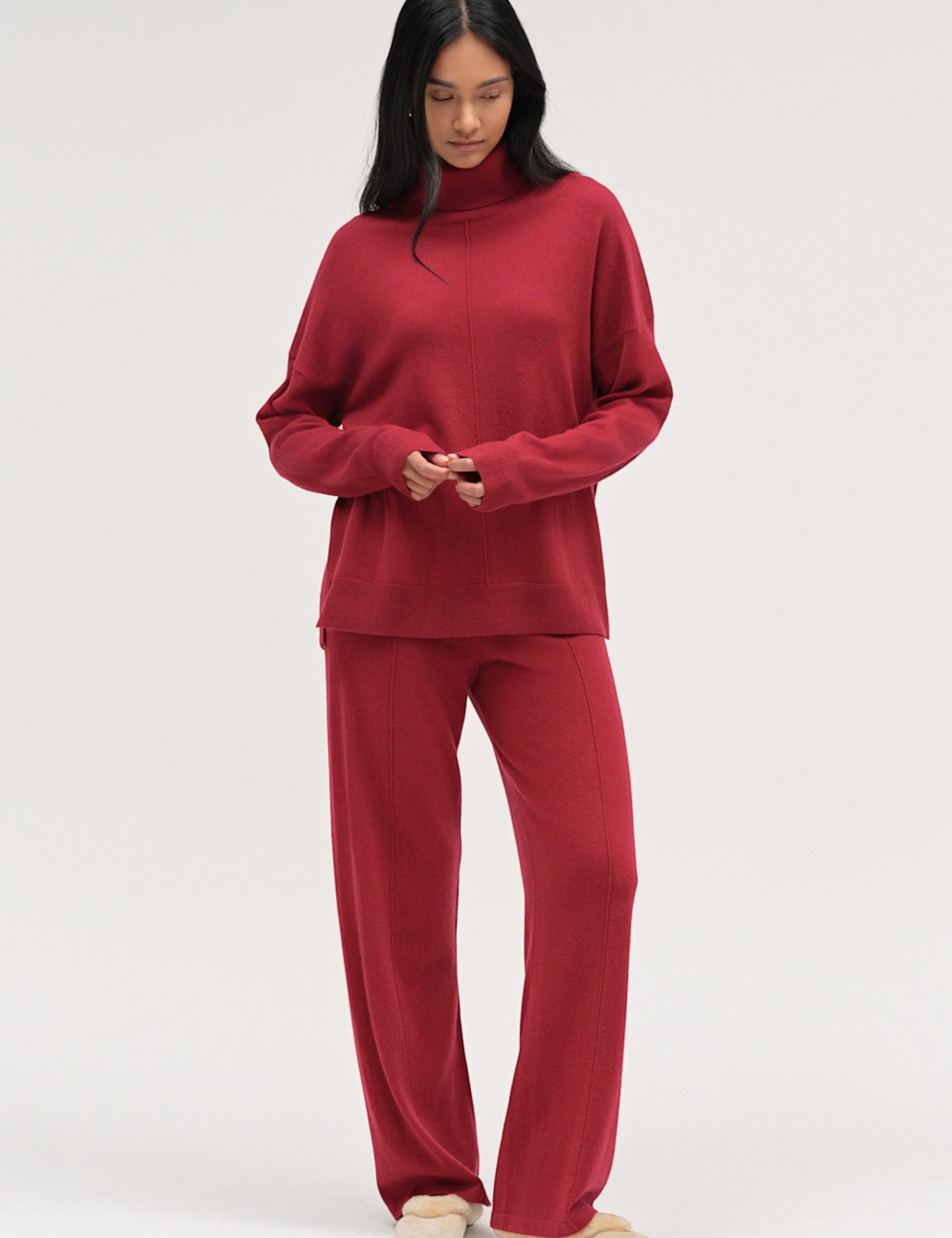 Wool Rich Roll Neck Jumper with Cashmere