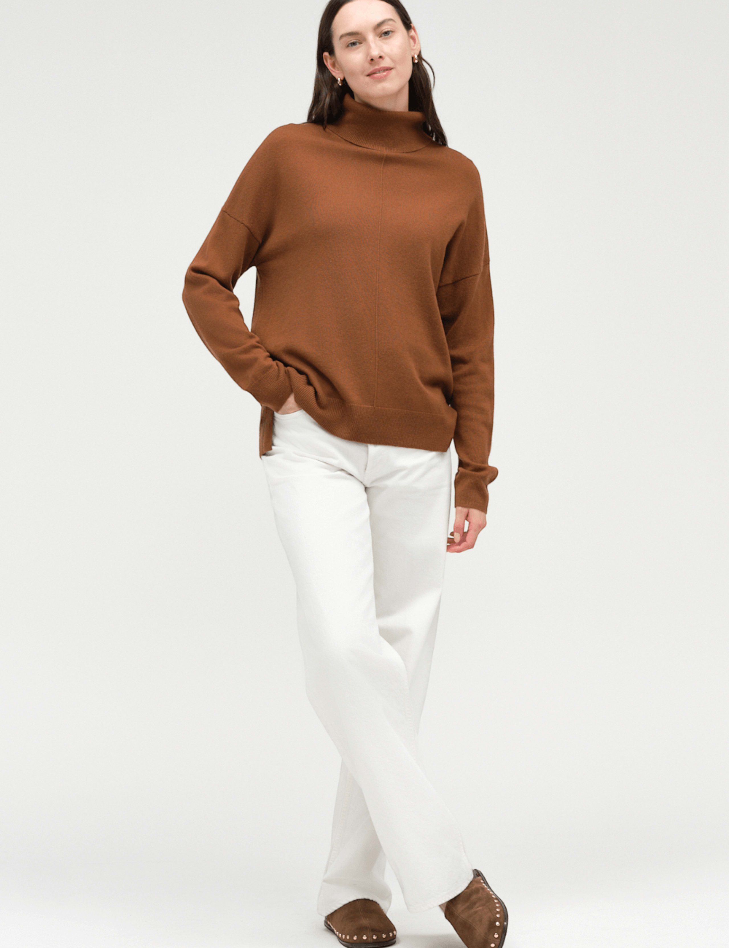 Wool Rich Roll Neck Jumper with Cashmere