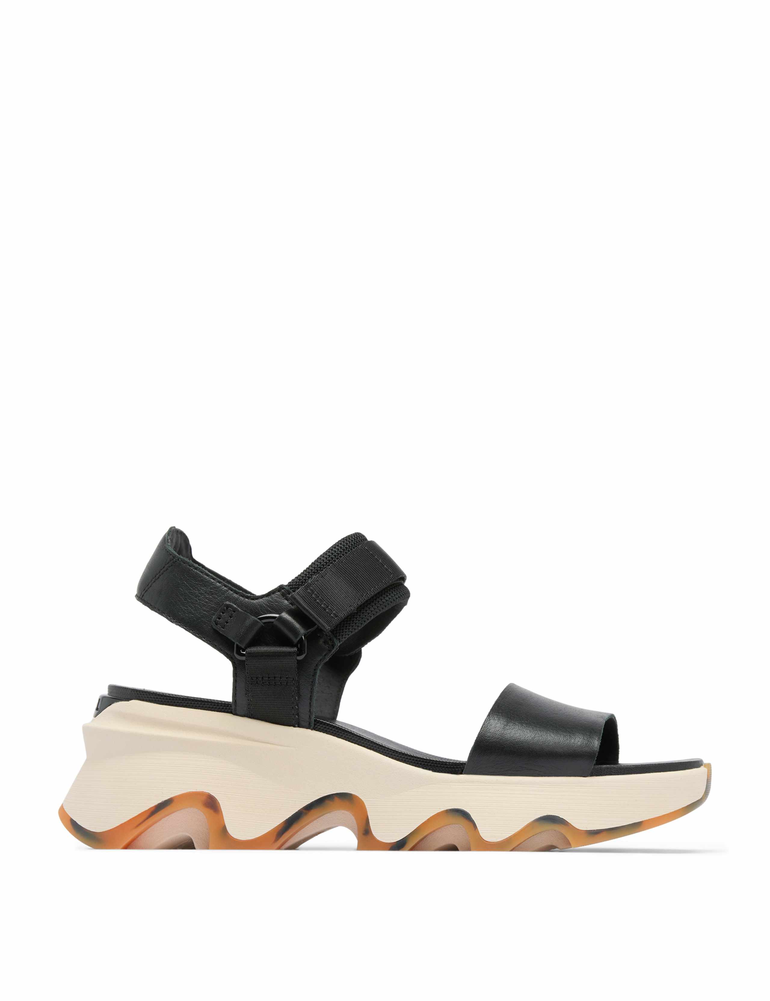 Kinetic Impact Leather Ankle Strap Wedge Sandals
