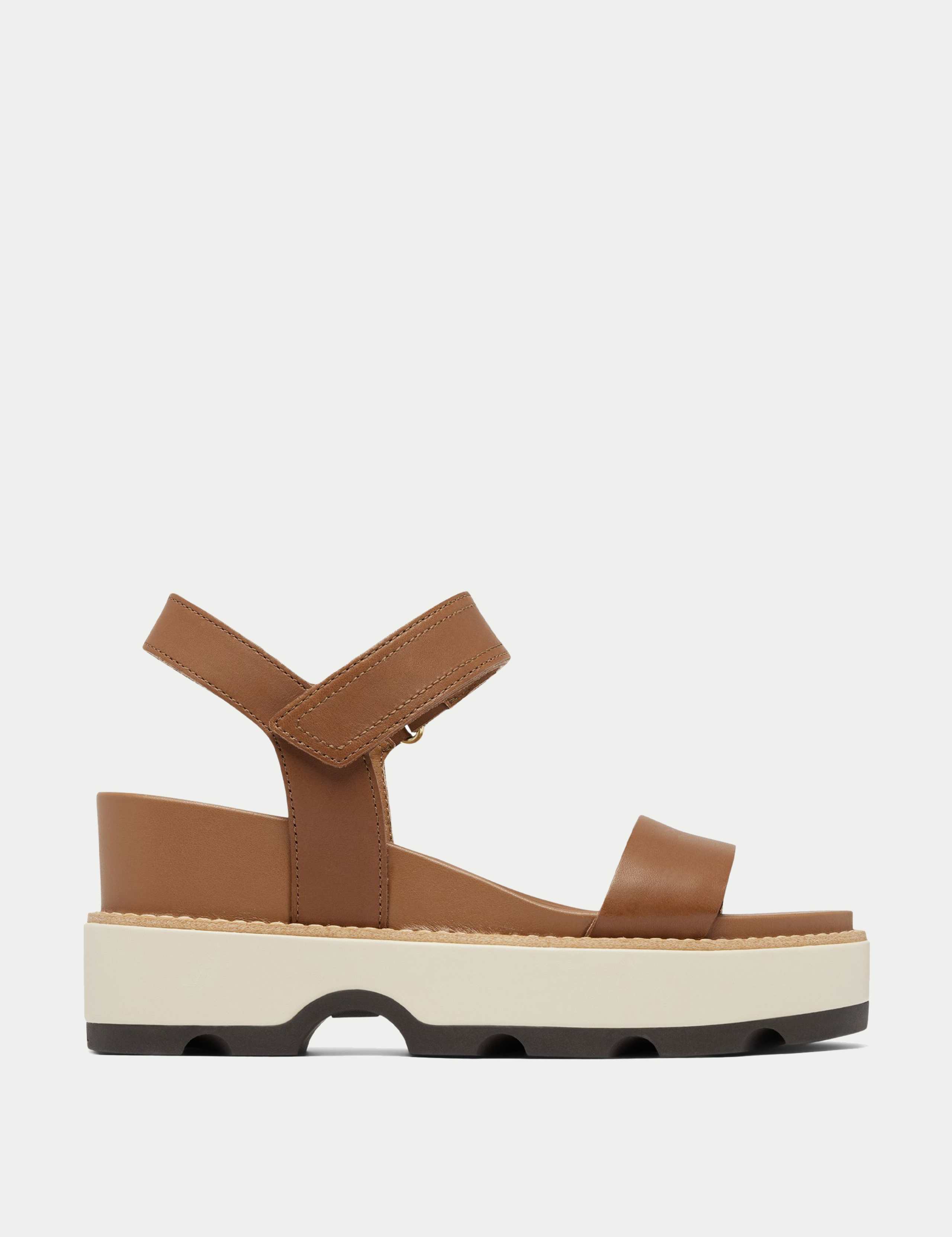 Joanie Leather Ankle Strap Wedge Sandals