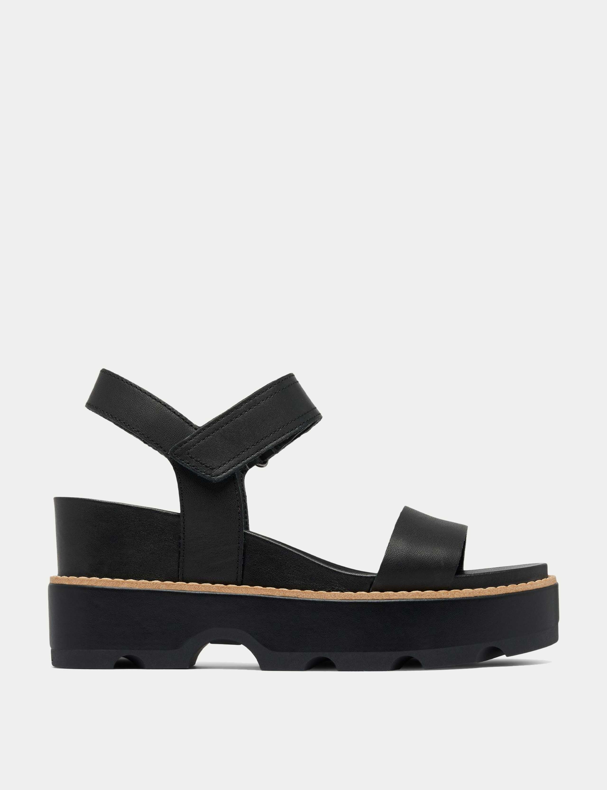 Joanie Leather Ankle Strap Wedge Sandals
