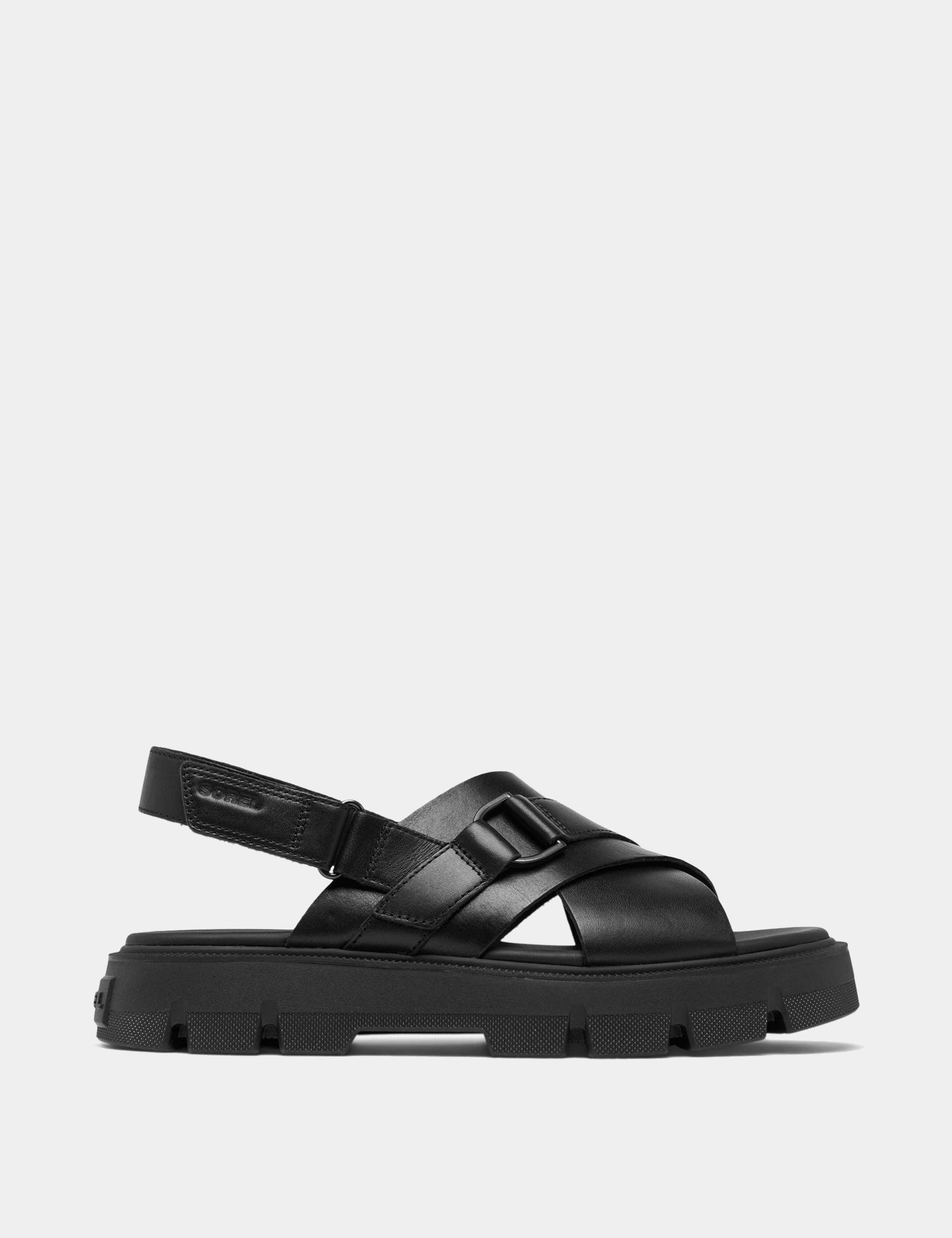 Rein Leather Crossover Chunky Flat Sandals