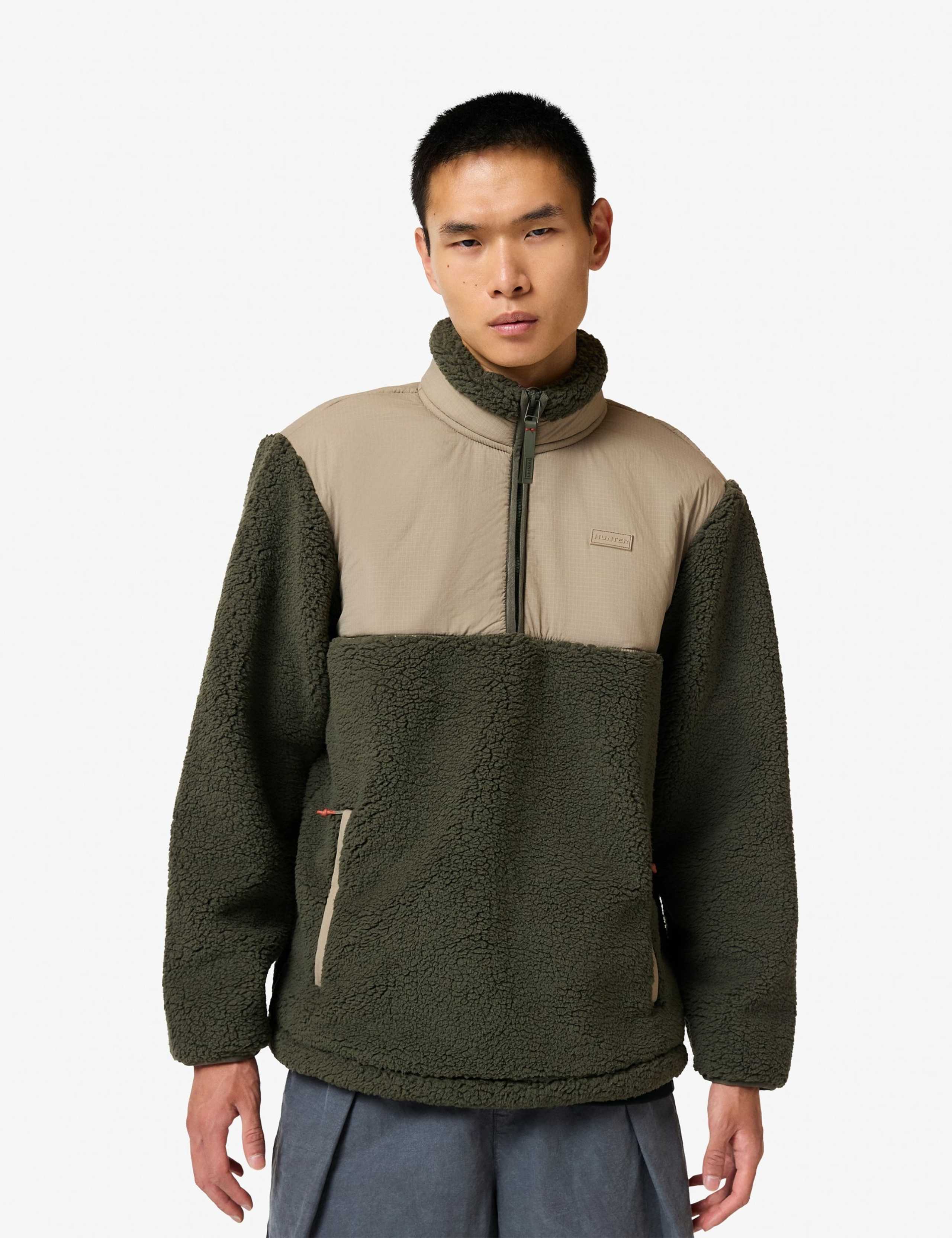 Quarter Zip Borg Fleece Sweatshirt