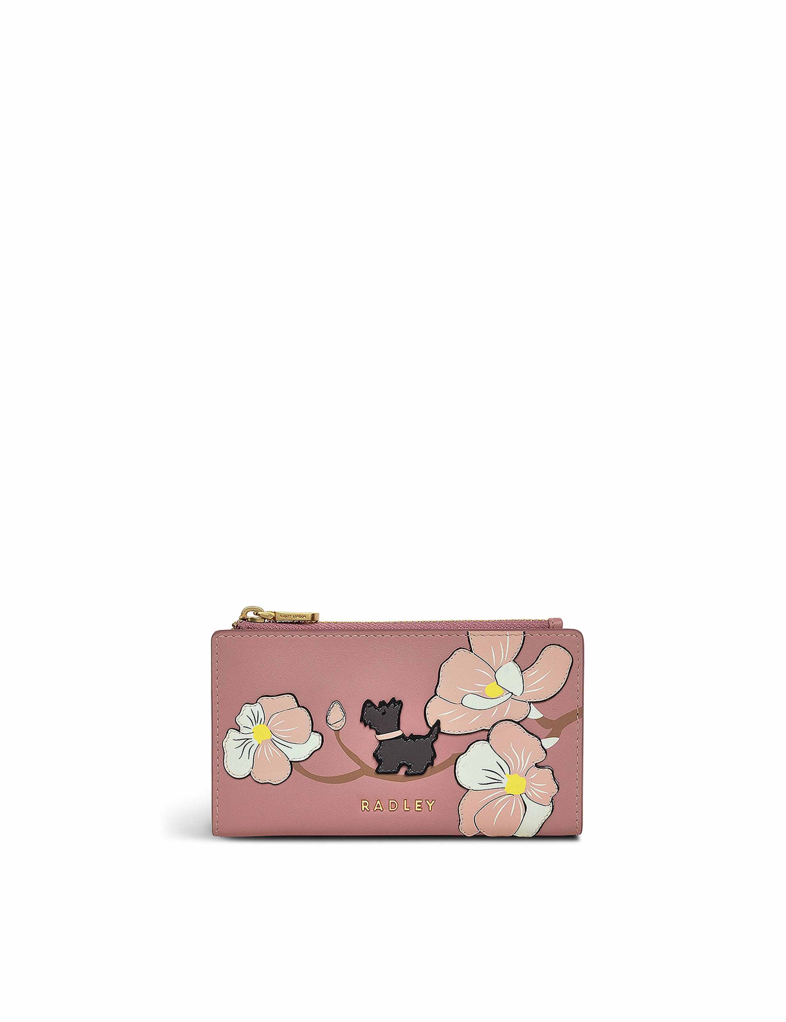 Coin Street Leather Floral Foldover Purse