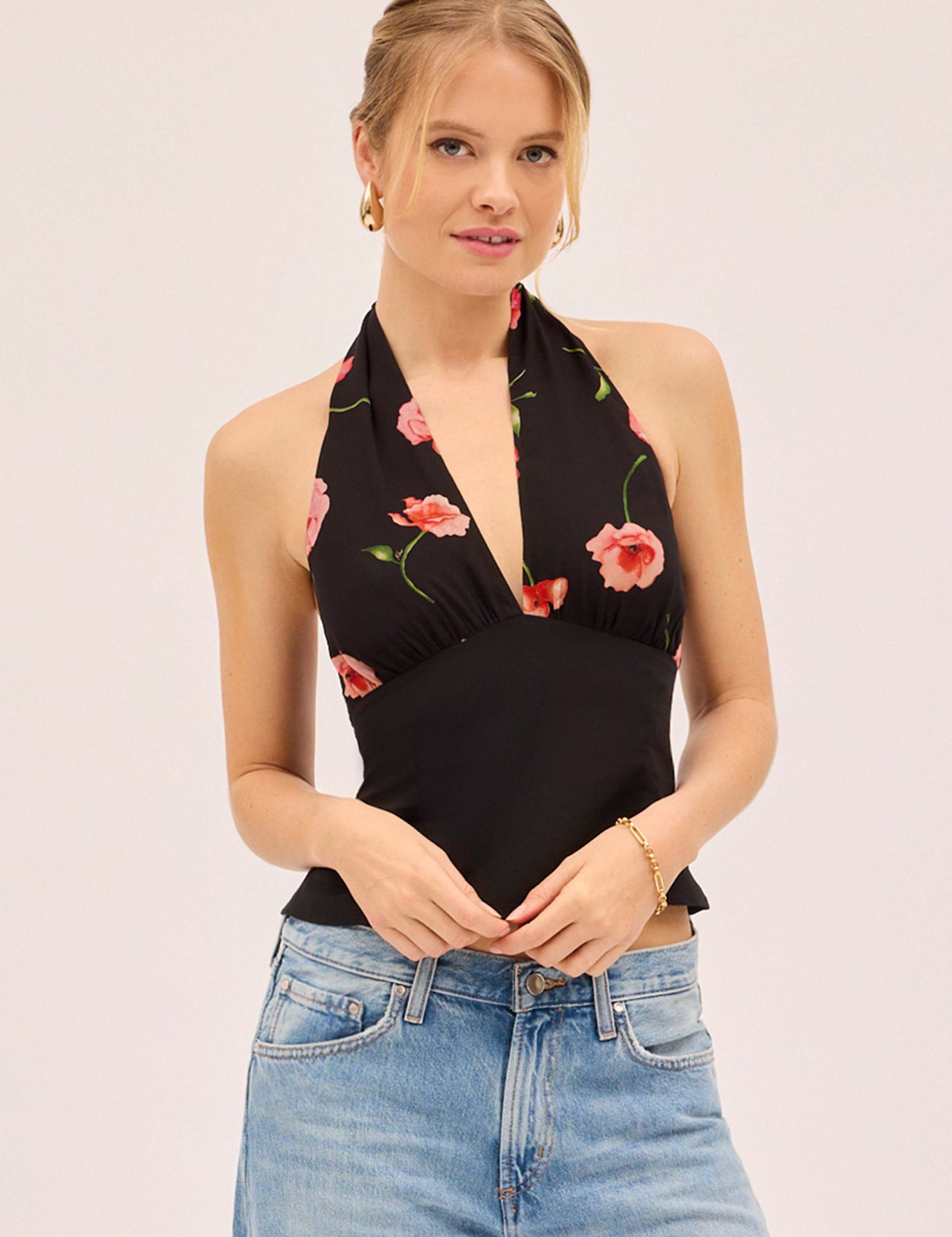 Floral Halter Neck Blouse
