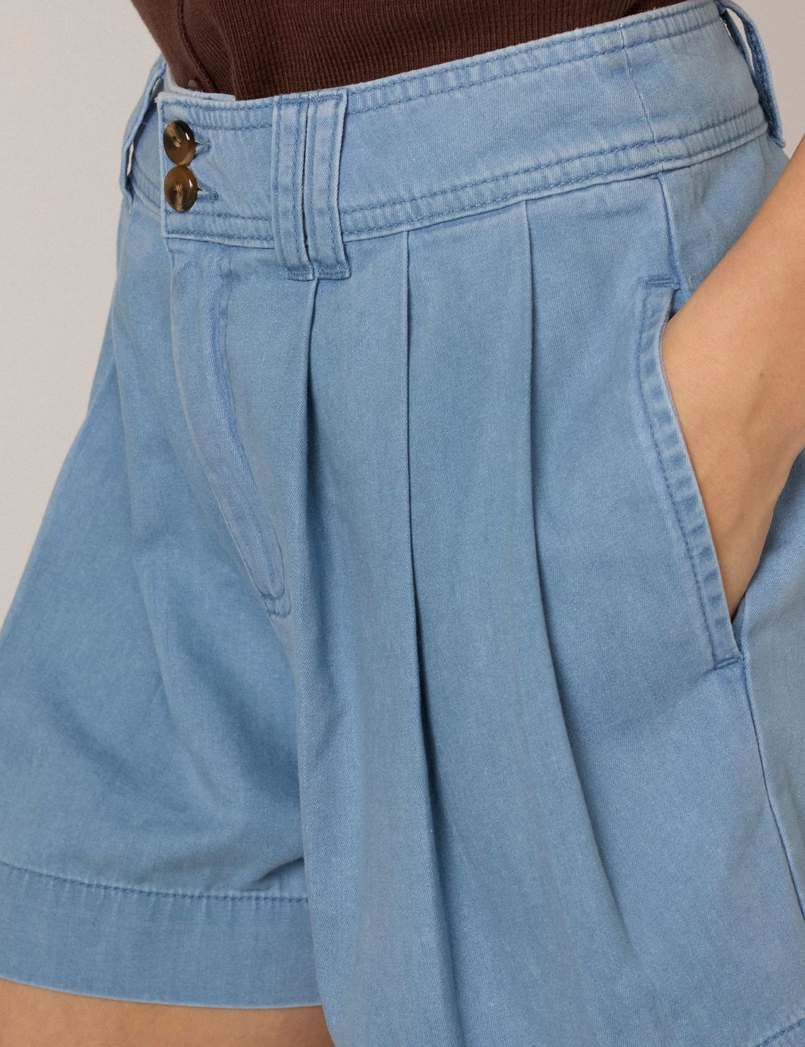 Cotton Rich Denim High Waisted Shorts
