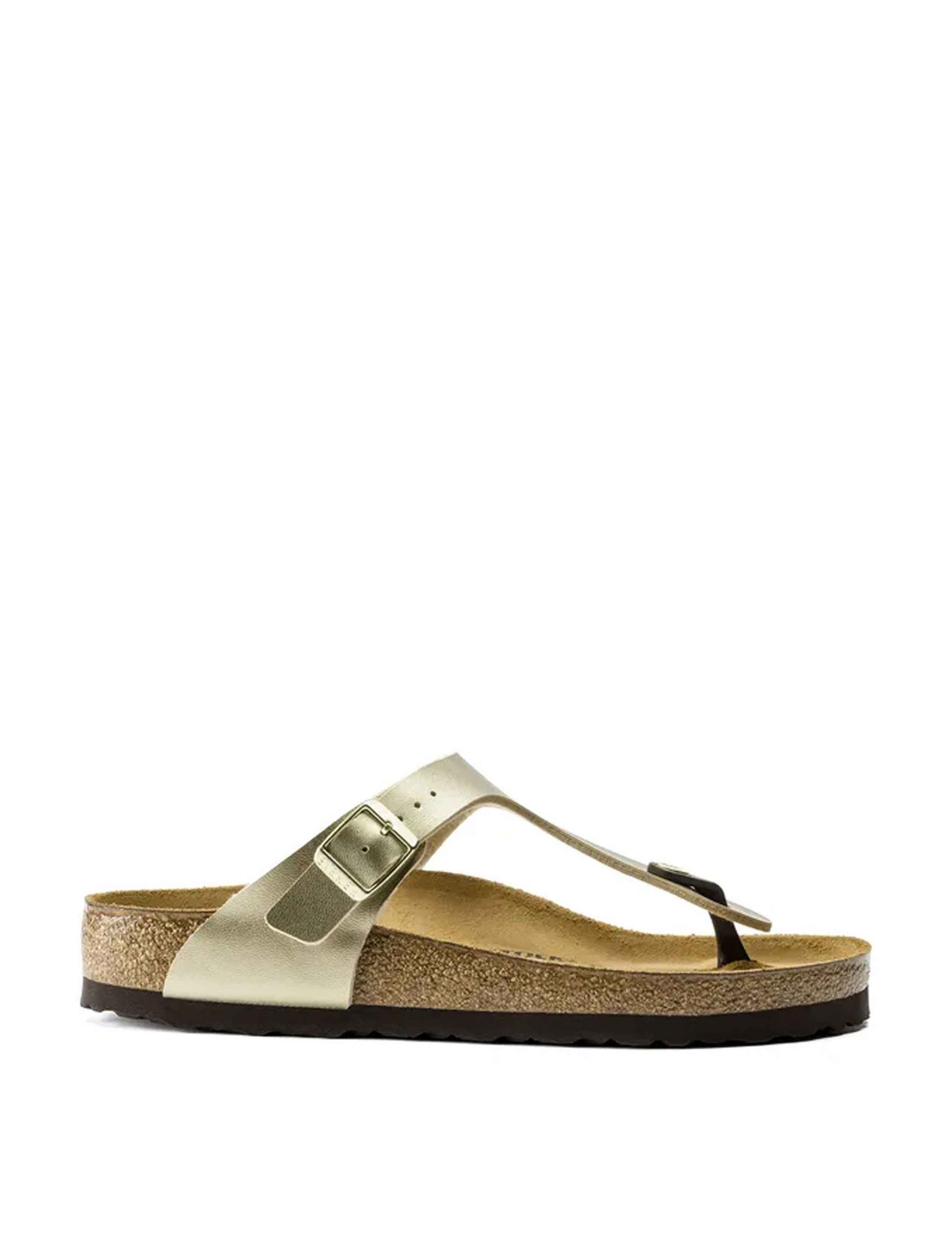 Gizeh Metallic Flat Footbed Sandals