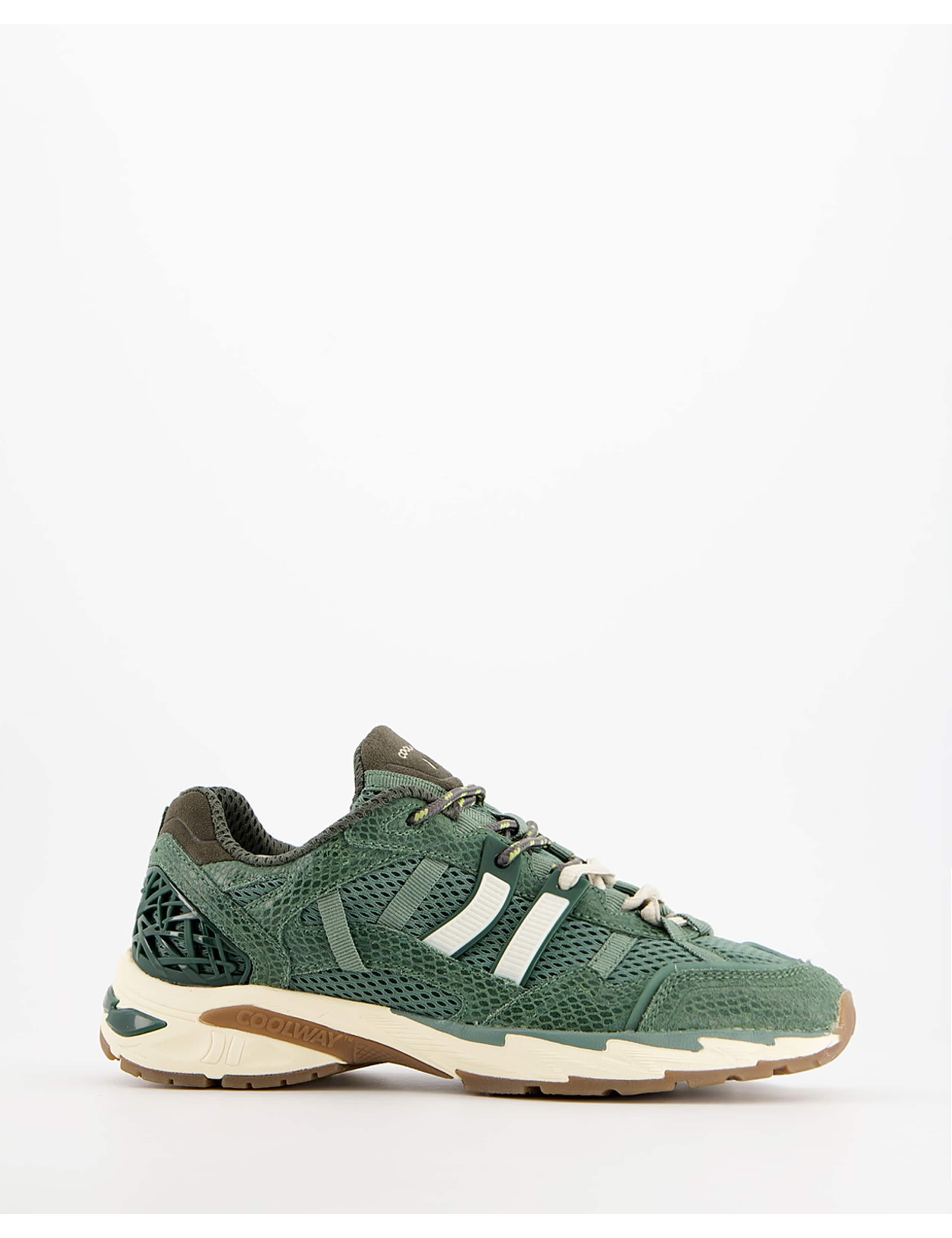 Leather Textile Lace Up Trainers
