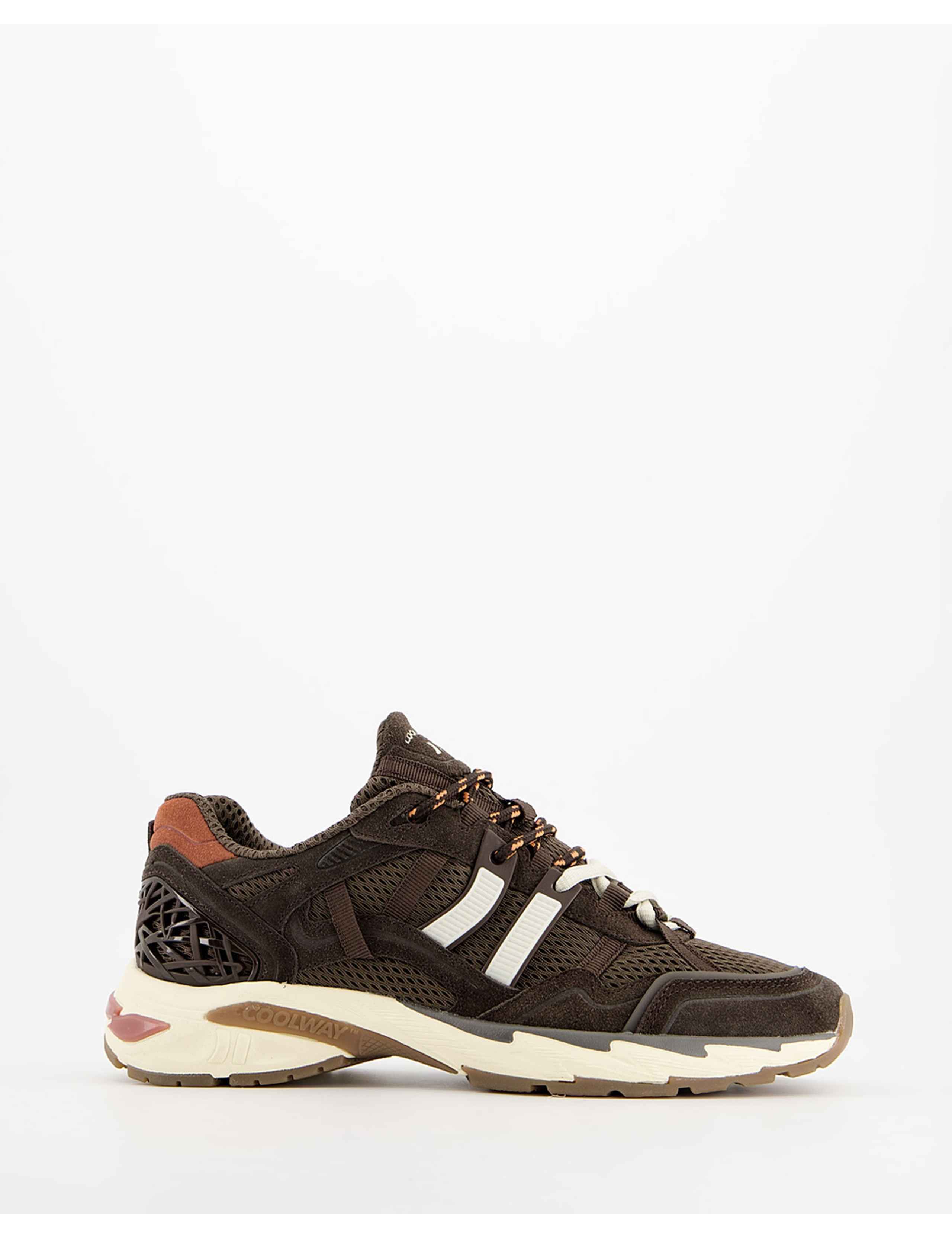 Leather Textile Lace Up Trainers