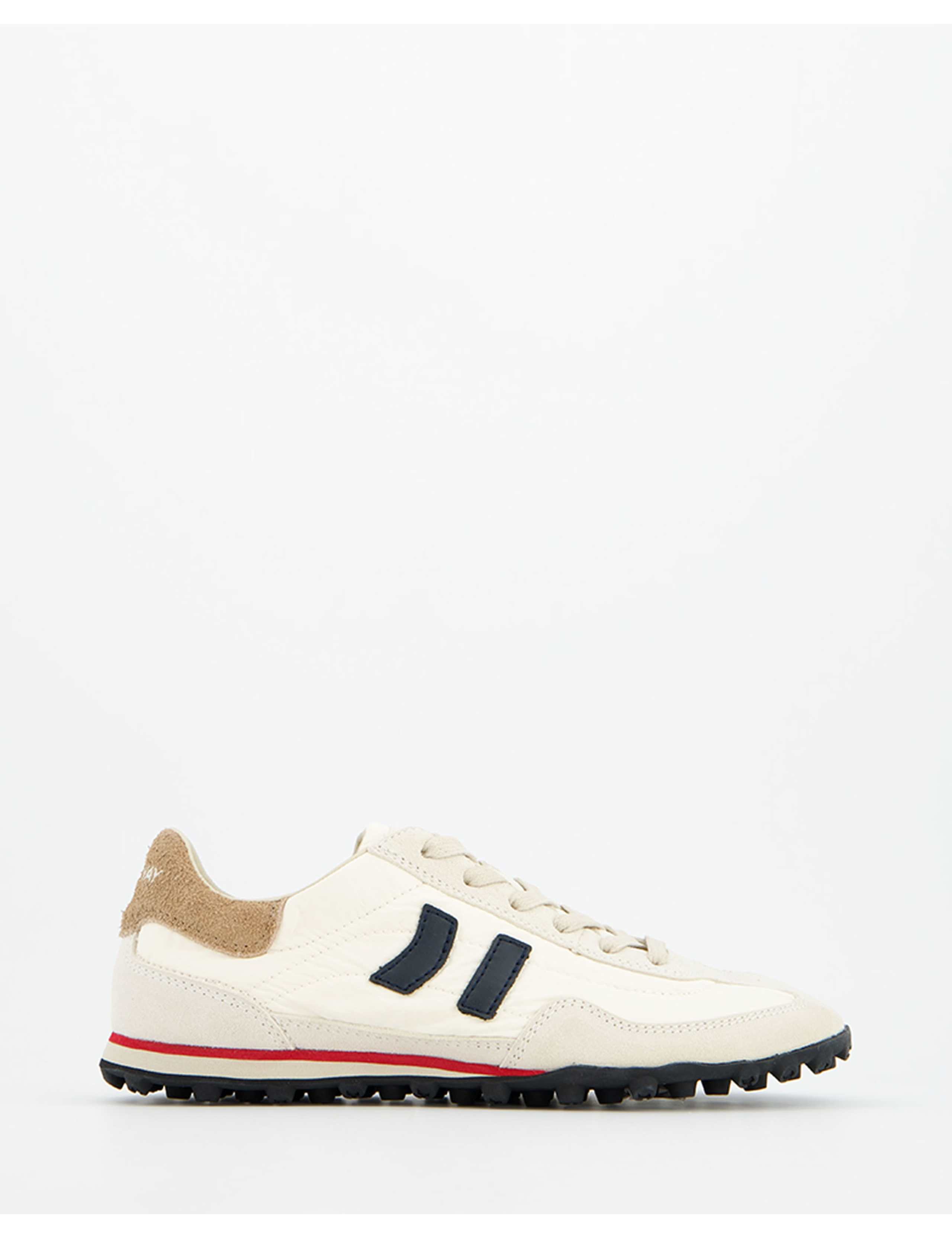 Leather Lace Up Trainers With Flat Heel