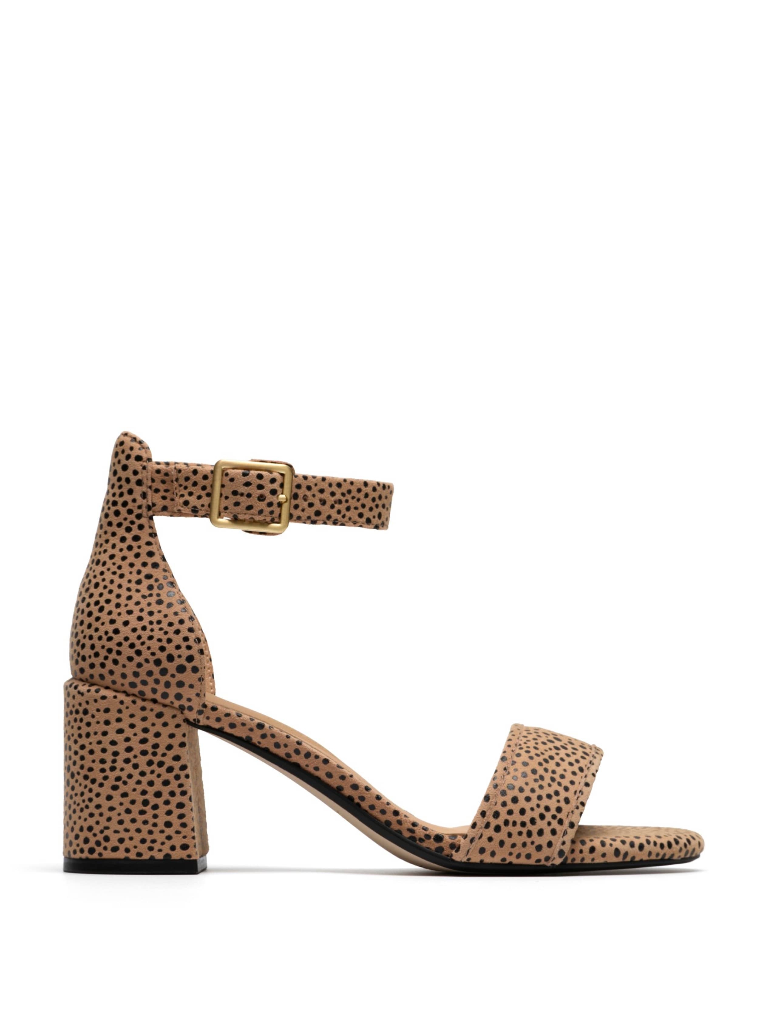 Leather Ankle Strap Block Heel Sandals