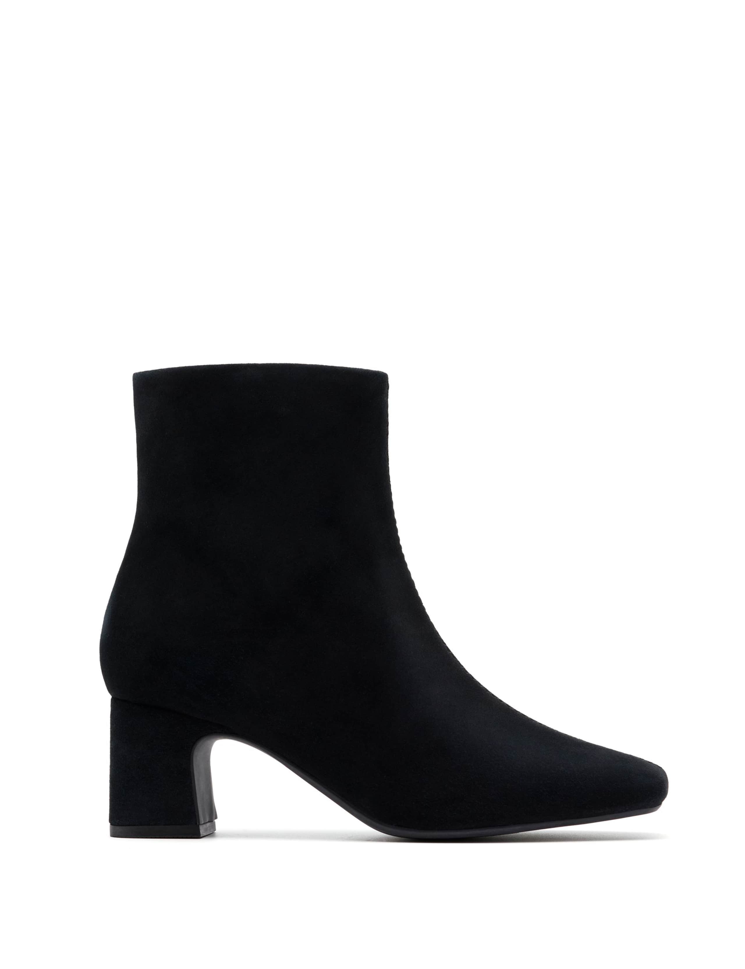 Suede Block Heel Ankle Boots