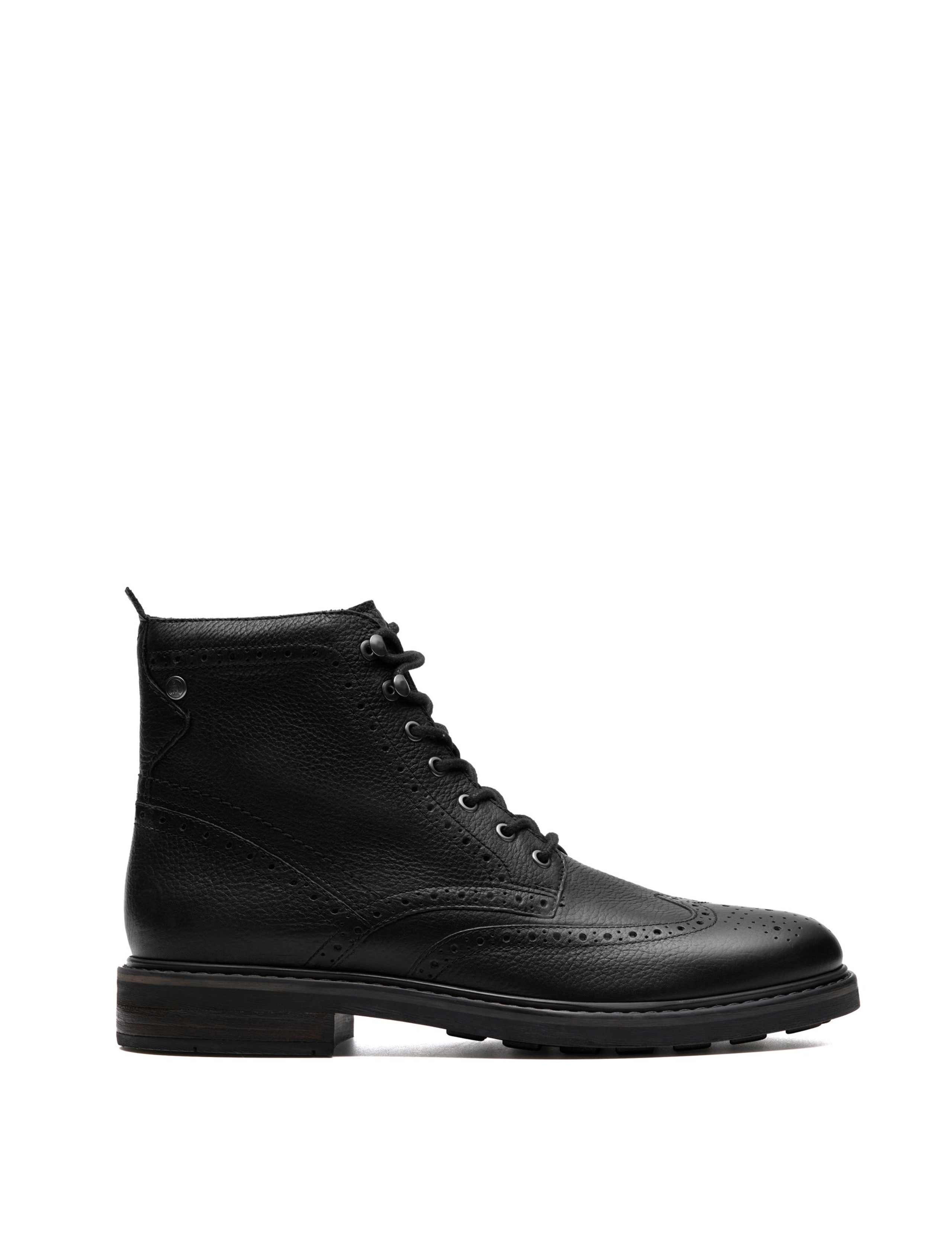 Leather Brogue Casual Boots