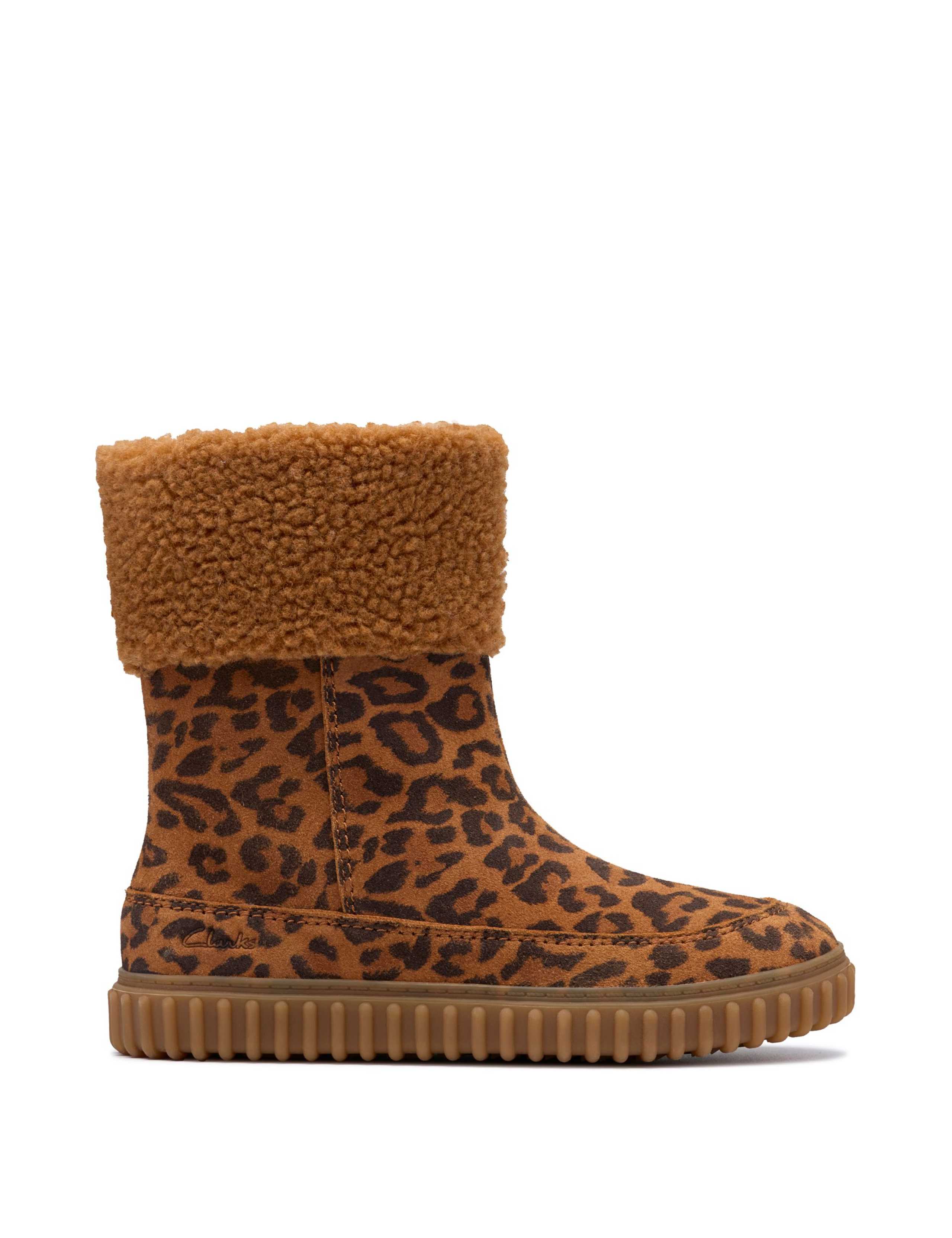 Kids' Leather Animal Print Boots (7 Small - 12.5 Small)