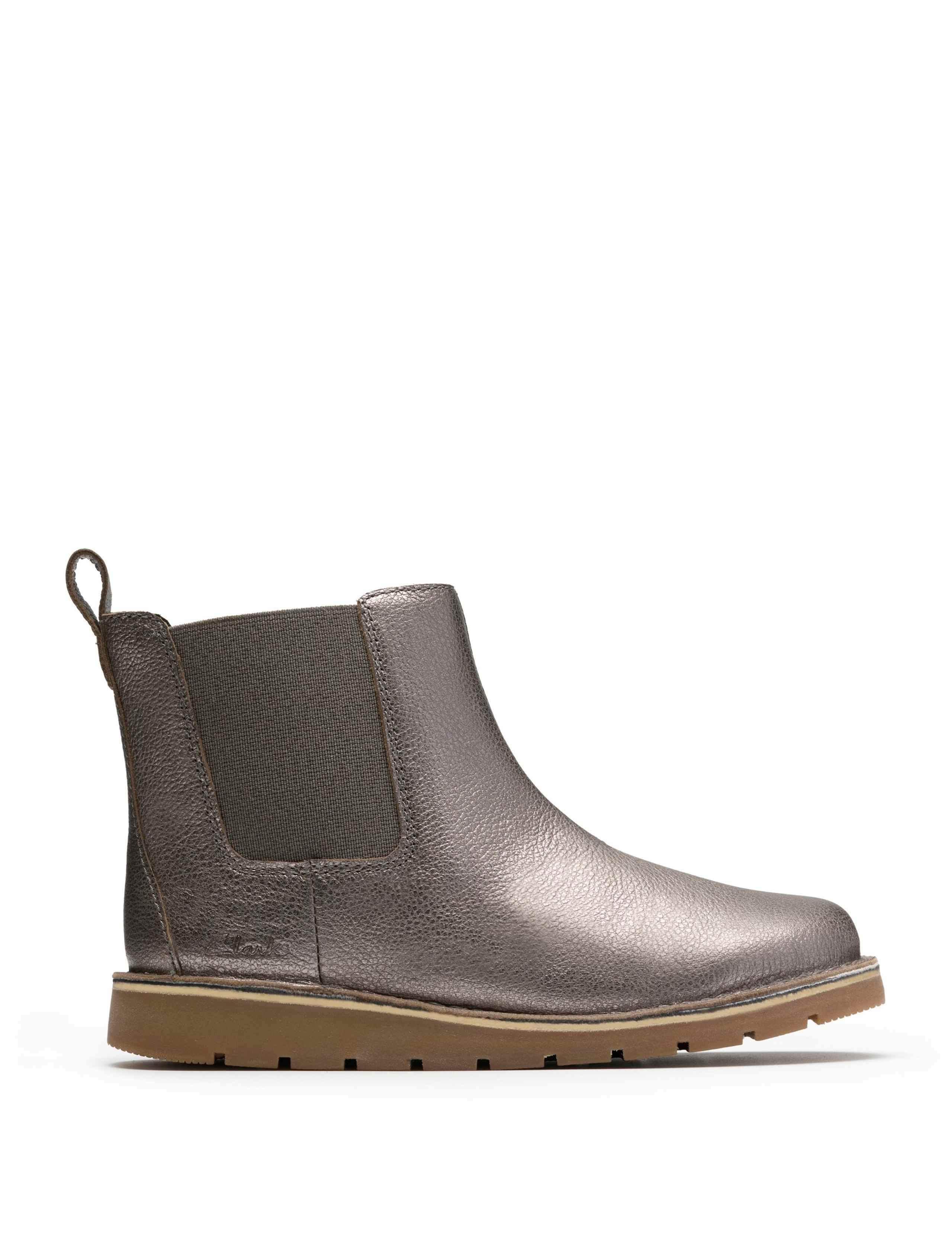 Kids' Metallic Leather Ankle Boots (10 Small - 2.5 Large)