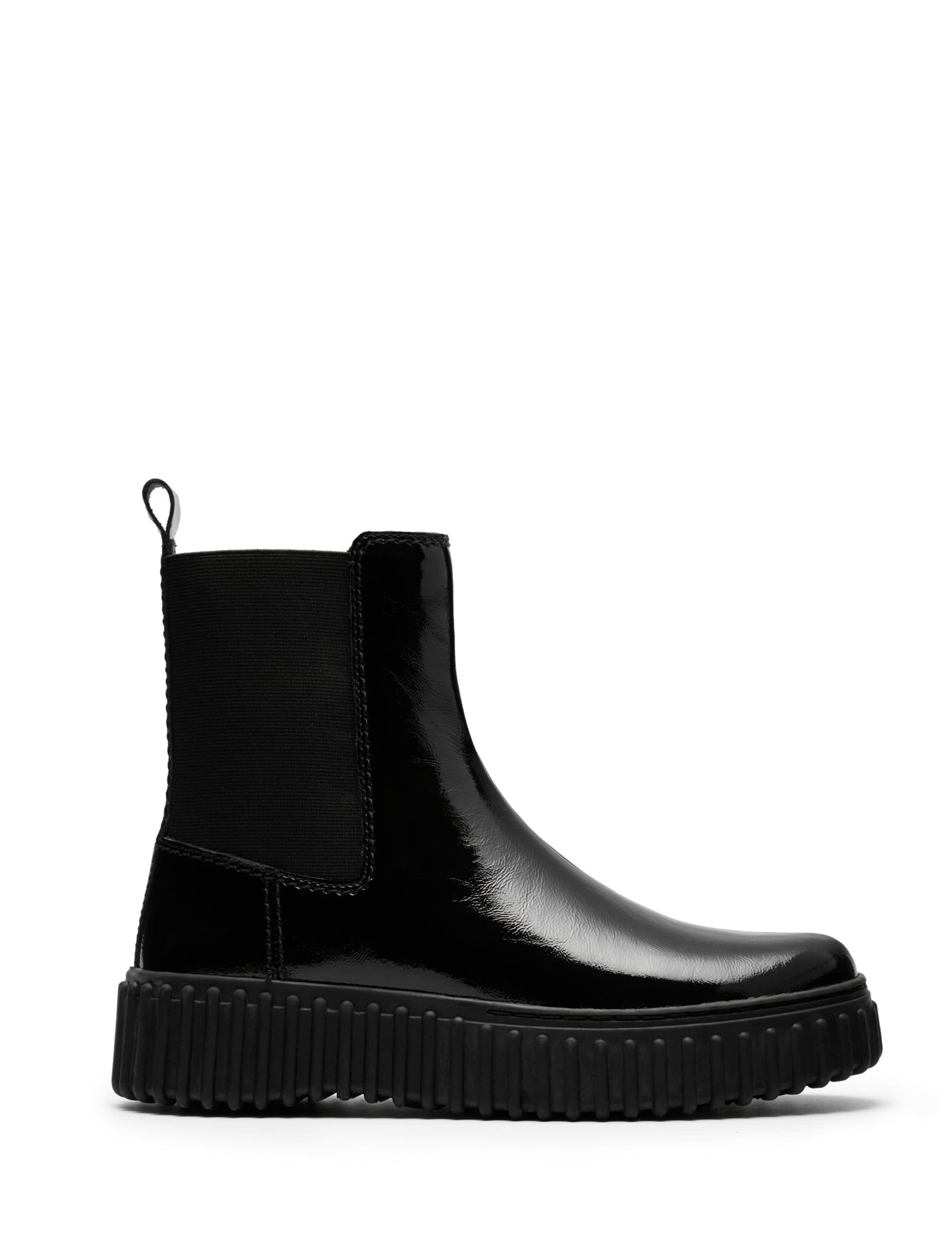 Patent Leather Flatform Ankle Boots