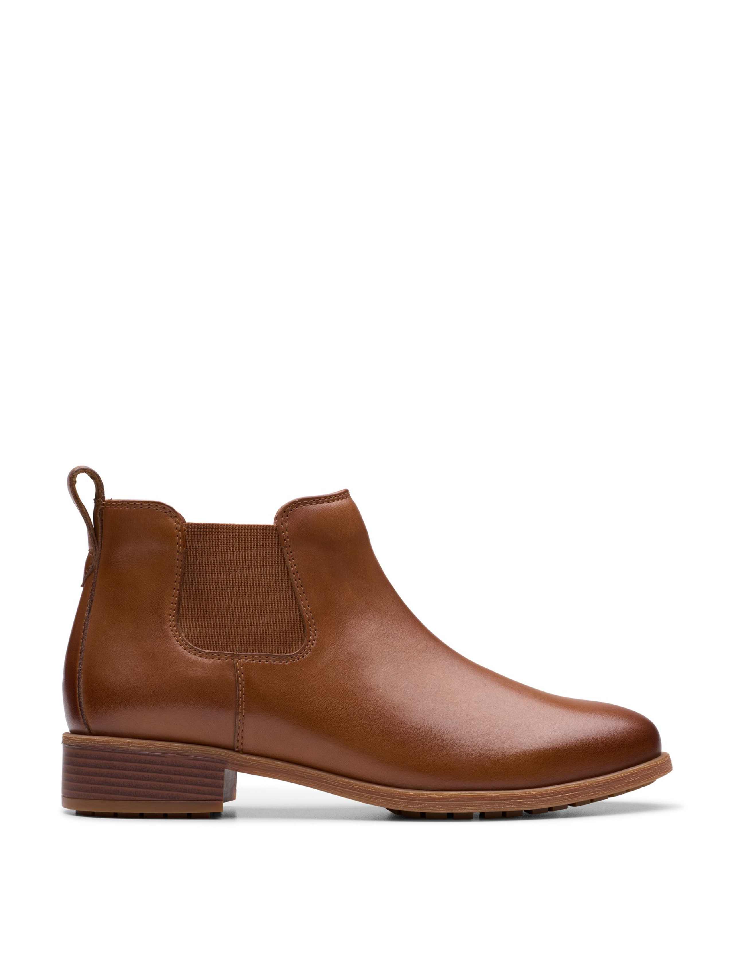 Leather Block Heel Ankle Boots