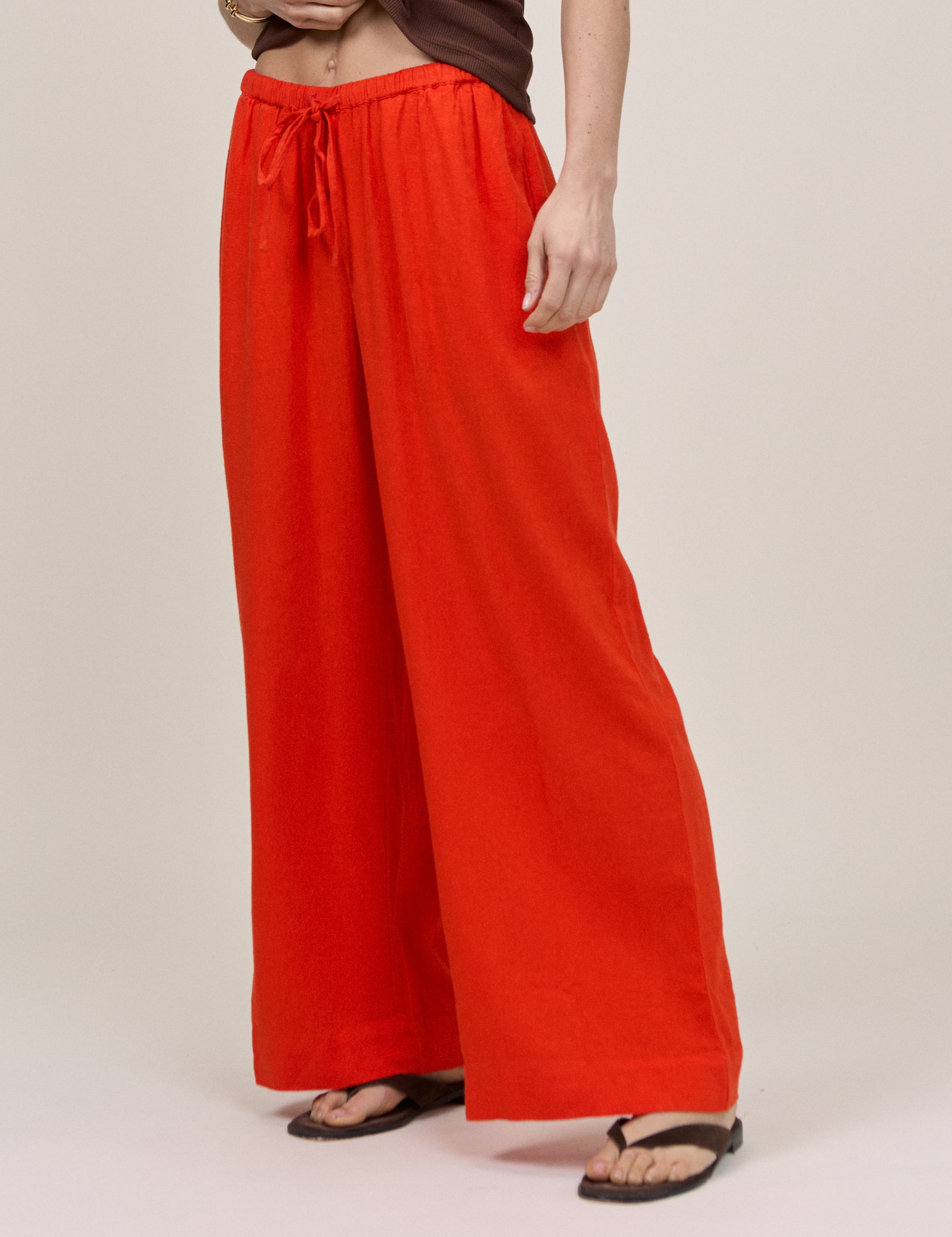 Linen Rich Straight Leg Trousers