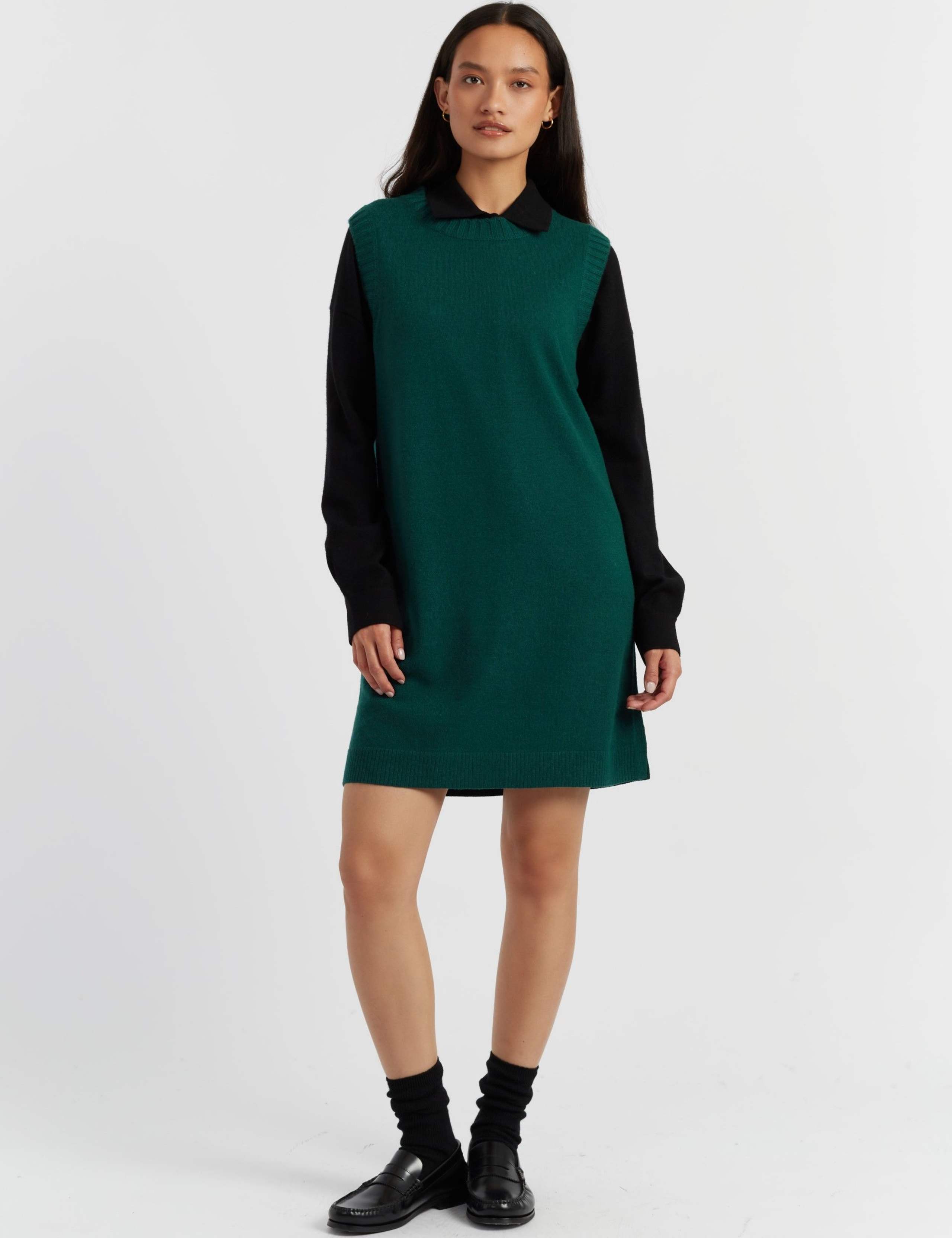 Wool Rich Jumper Dress with Cashmere