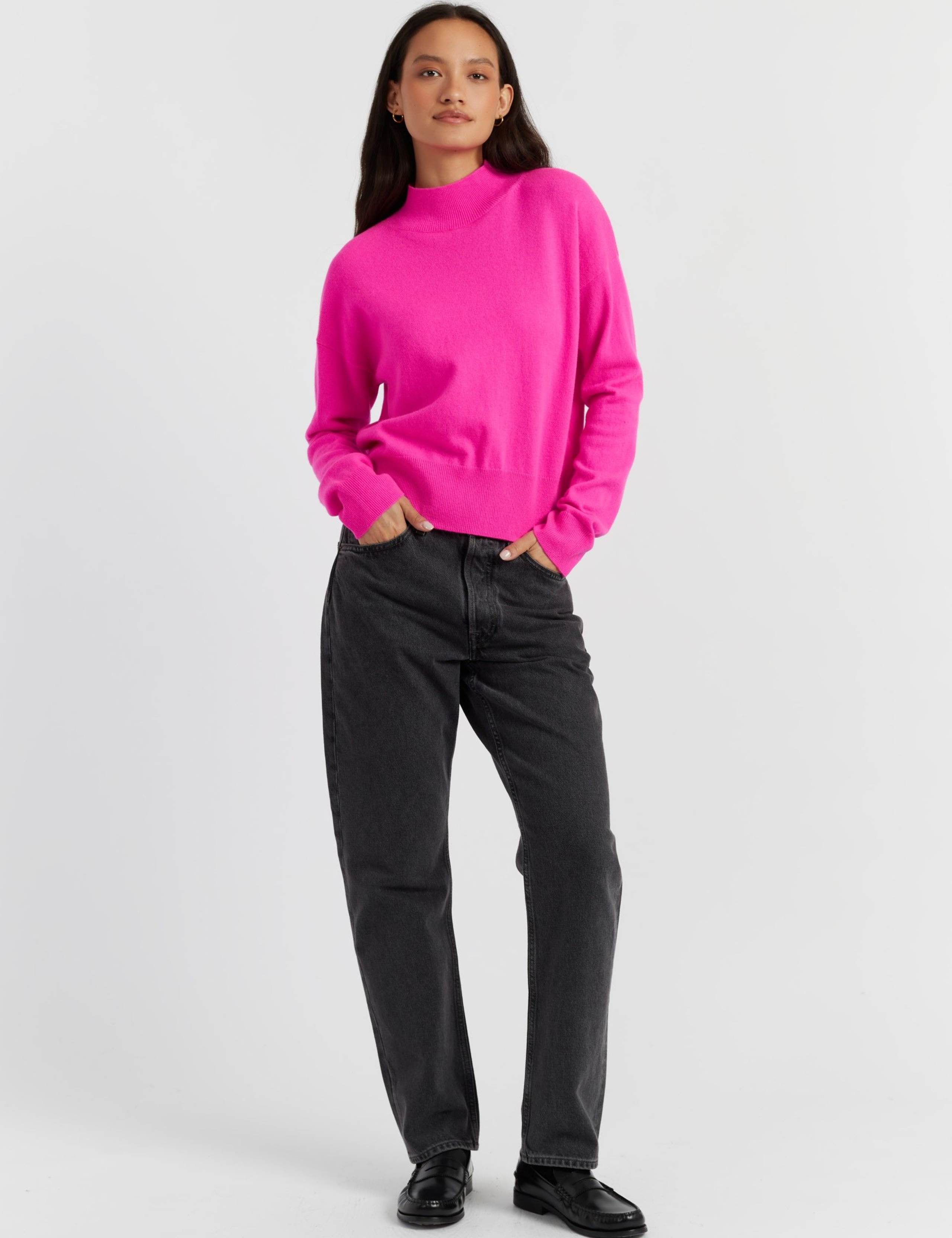 Wool Rich Funnel Neck Jumper with Cashmere