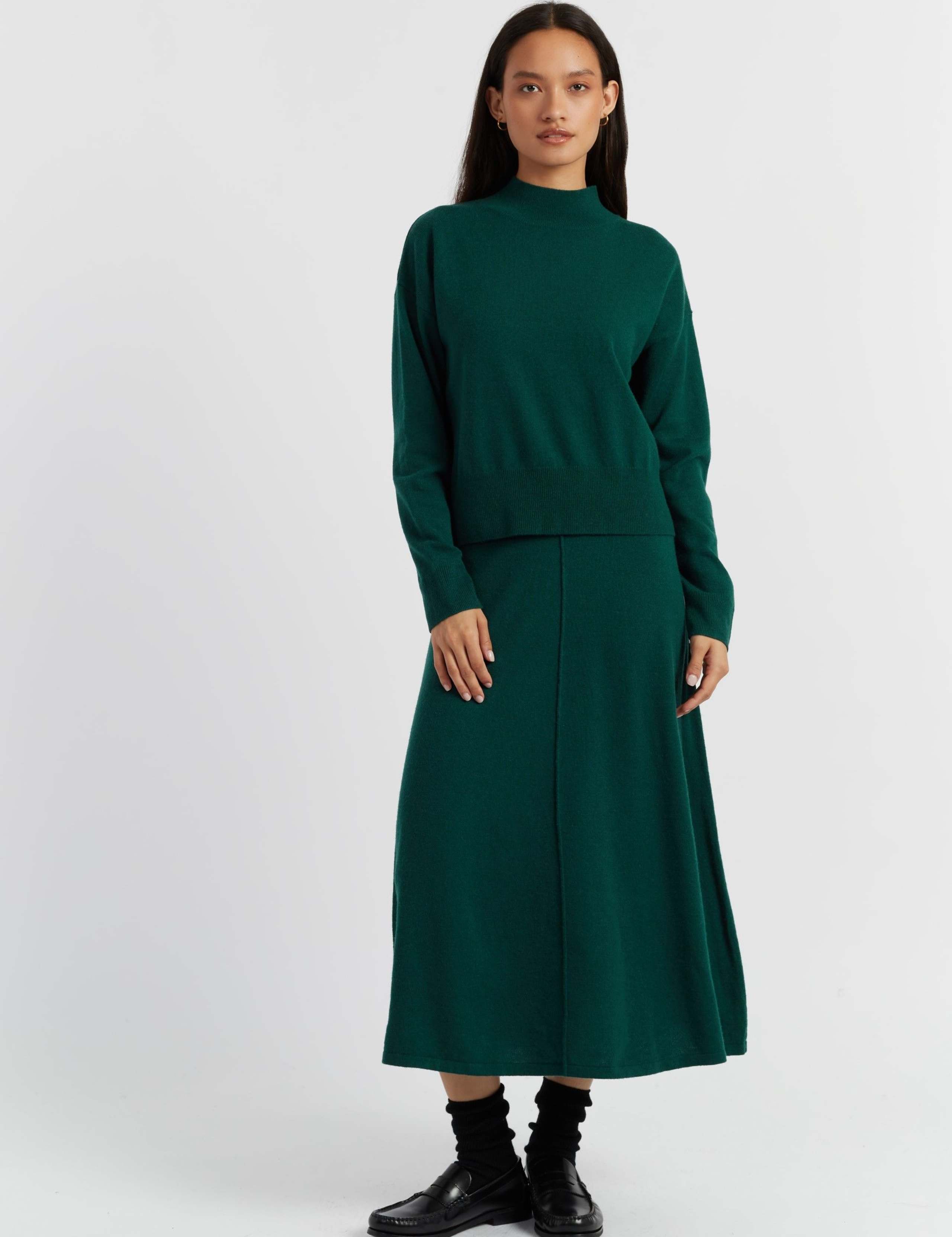Wool Rich Funnel Neck Jumper with Cashmere