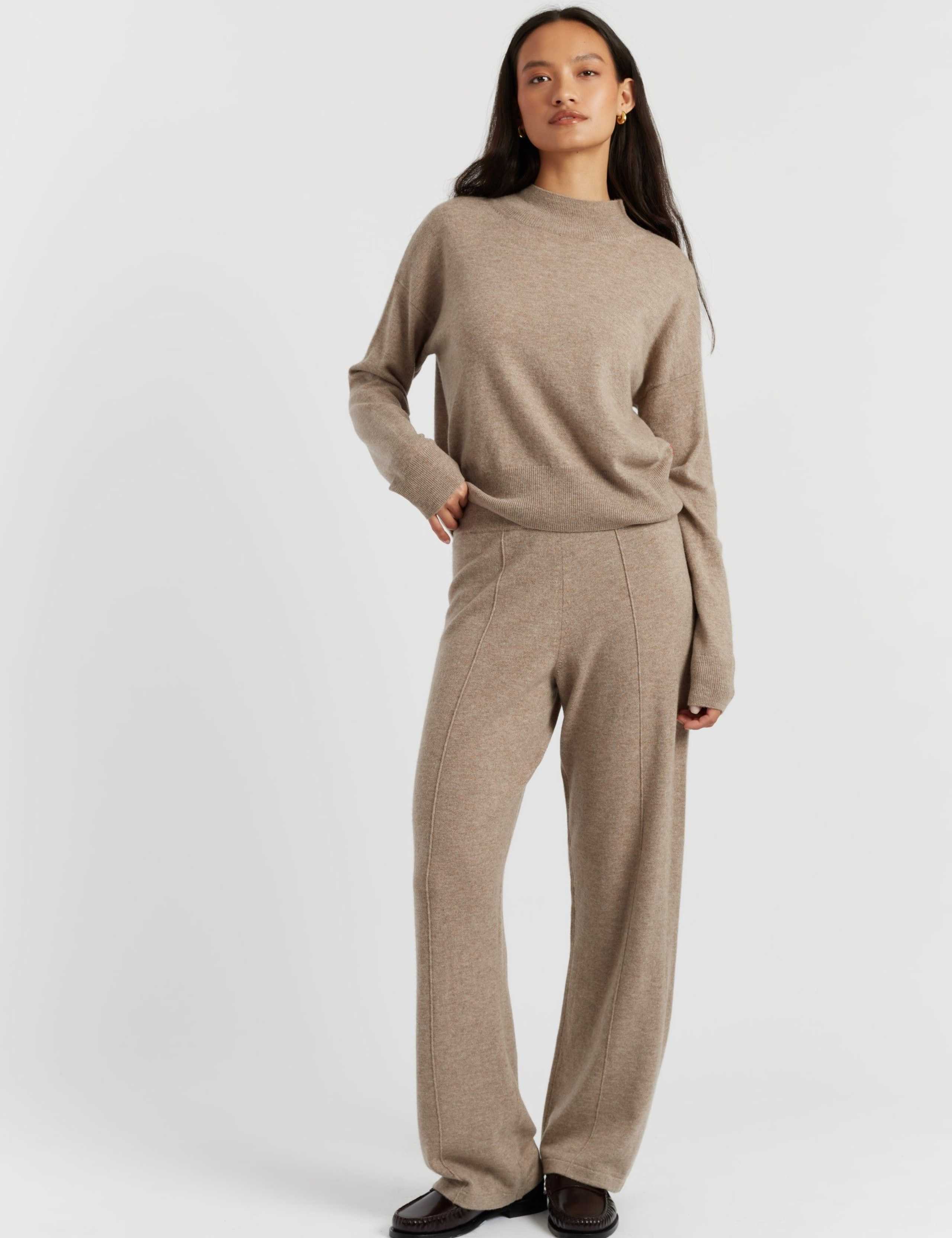 Wool Rich Funnel Neck Jumper with Cashmere