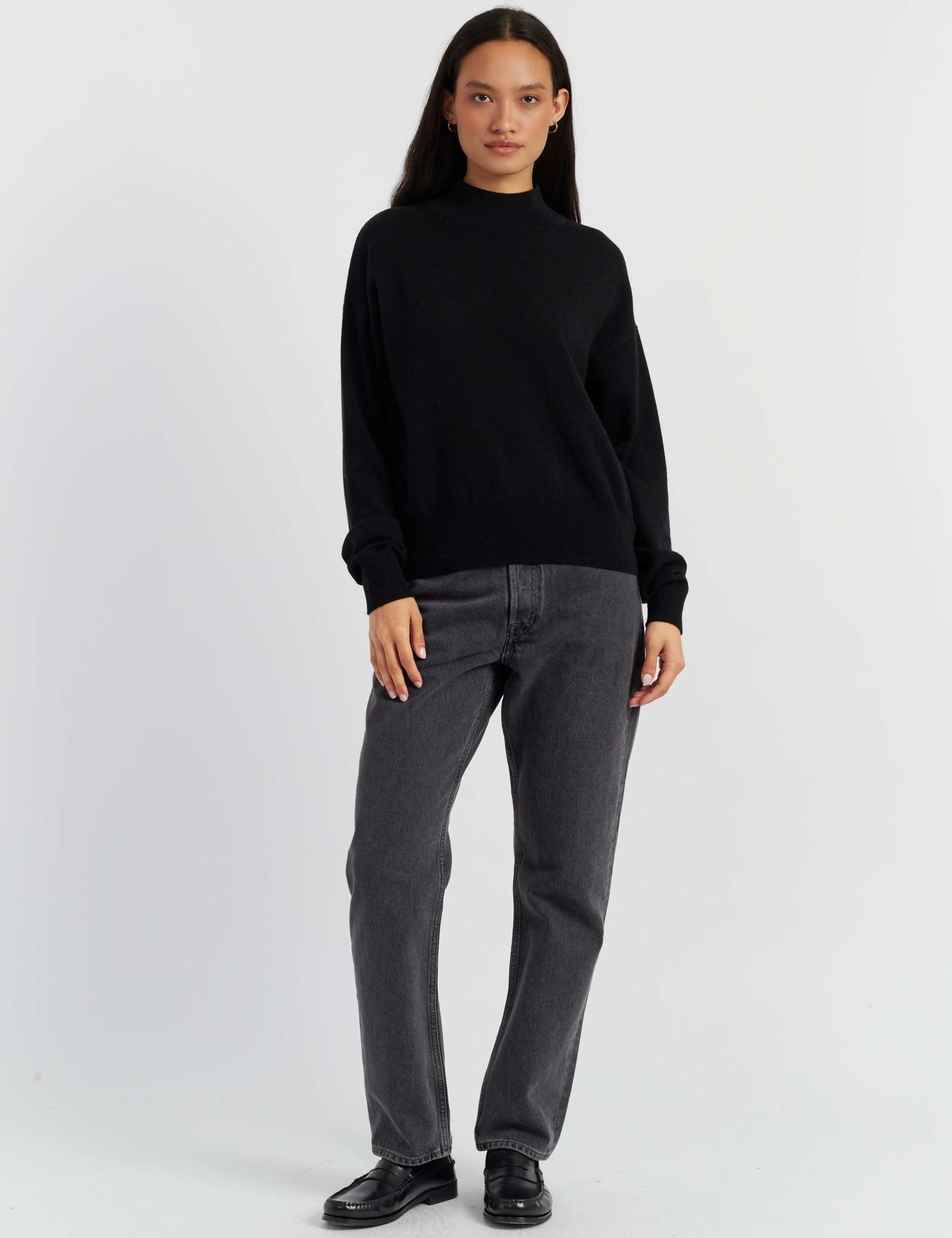 Wool Rich Funnel Neck Jumper with Cashmere