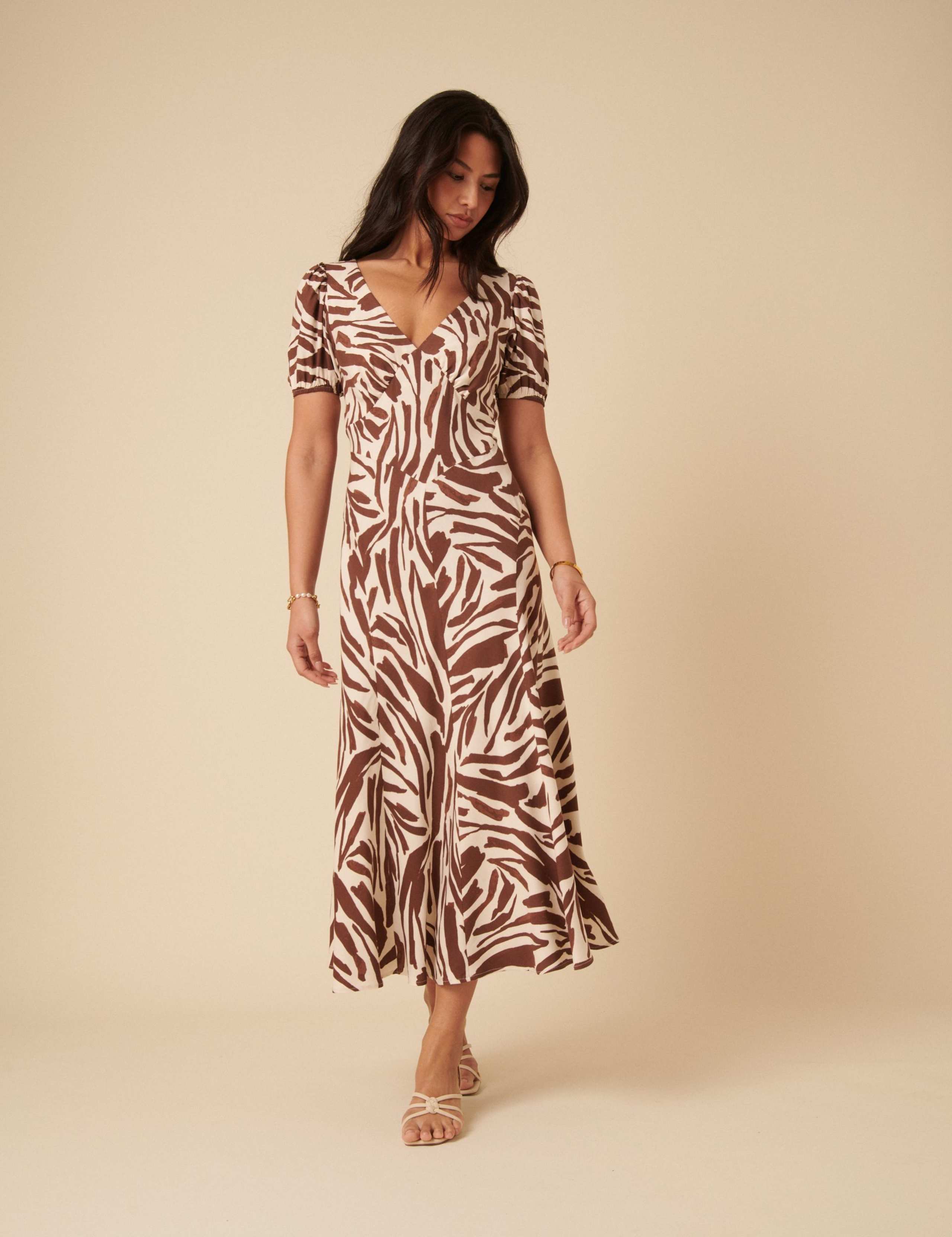 Ella Midi Stripe Printed Dress