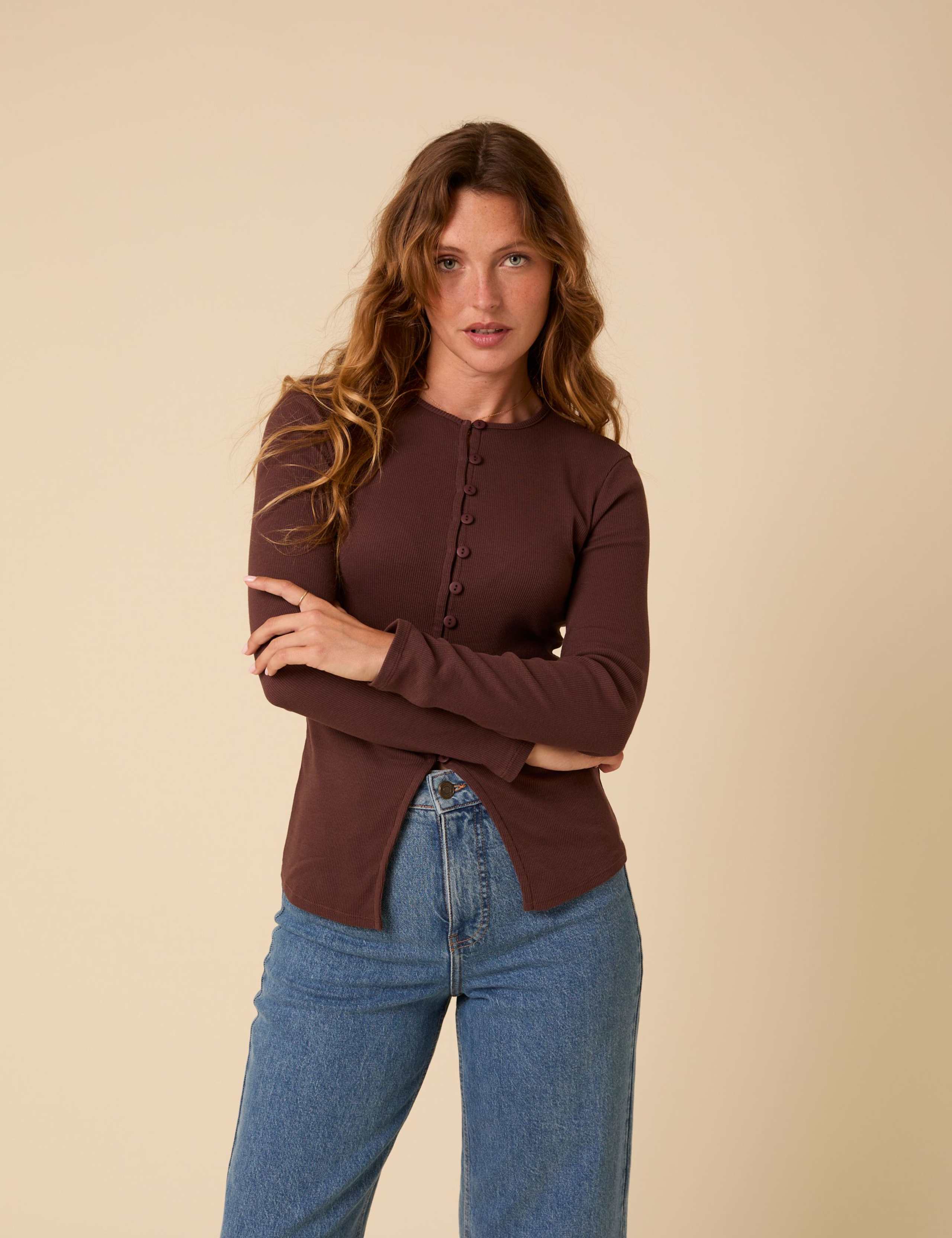 V-Neck Button Through Cardigan