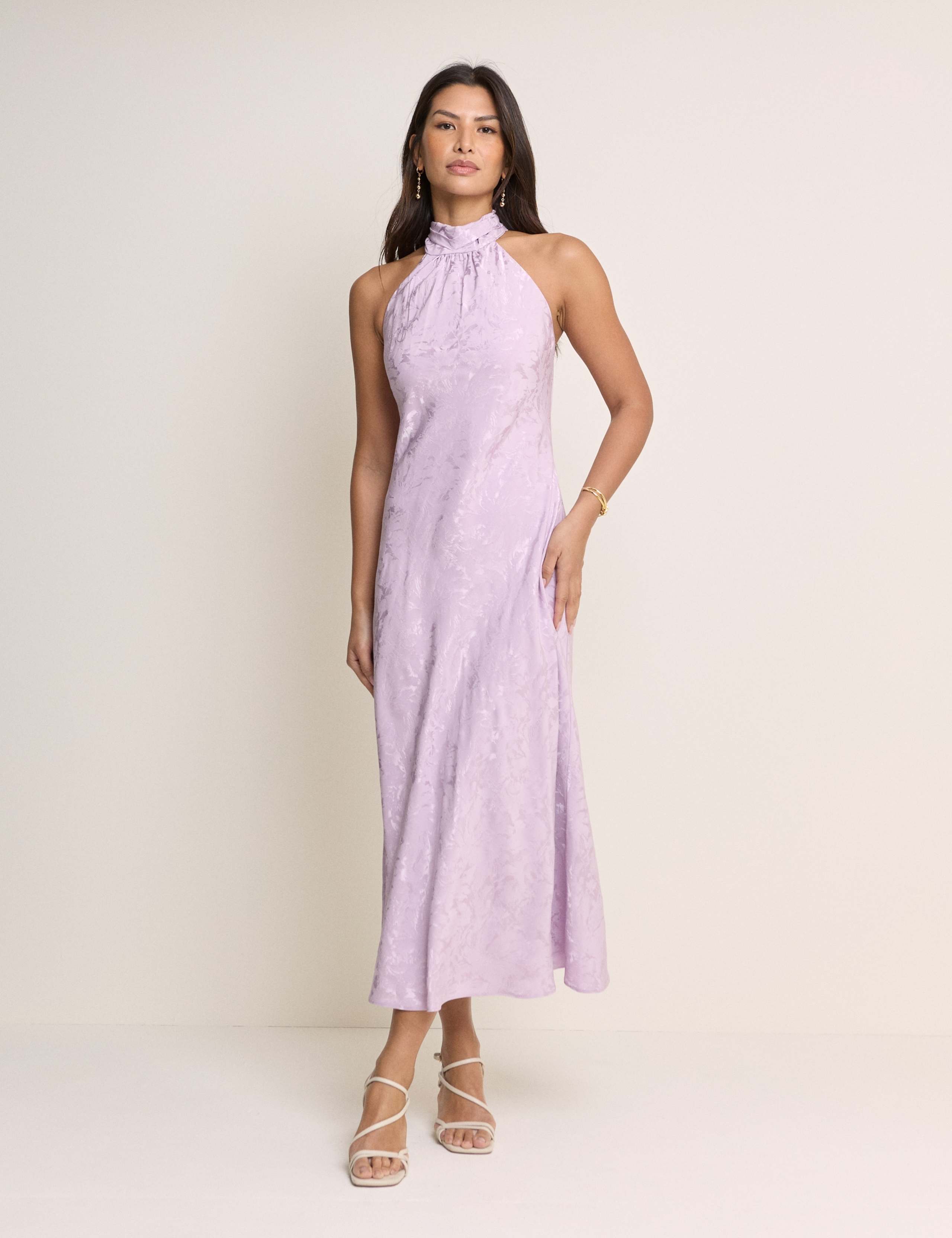 Satin Halter Neck Maxi Slip Dress