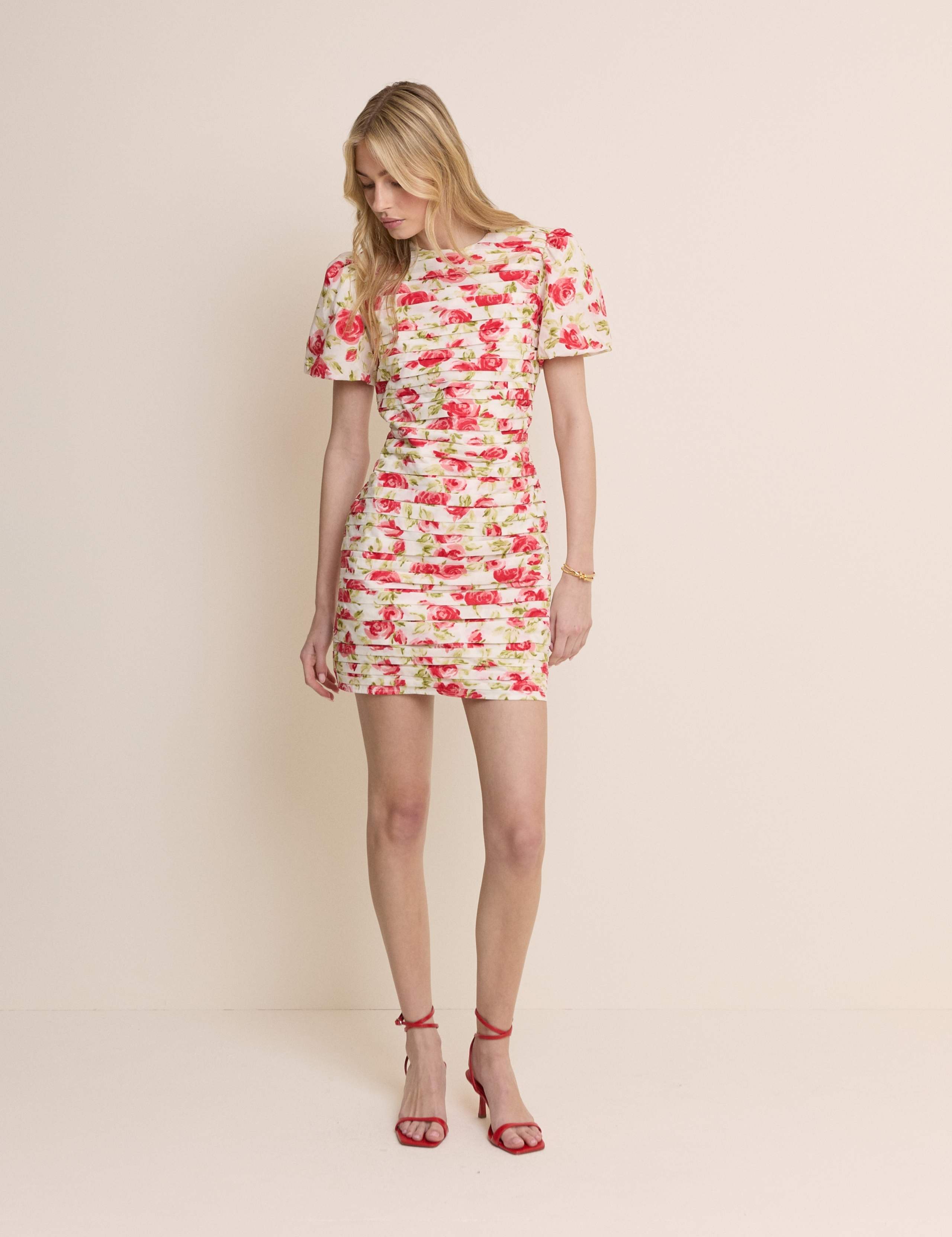 Pure Cotton Floral Mini Bodycon Dress
