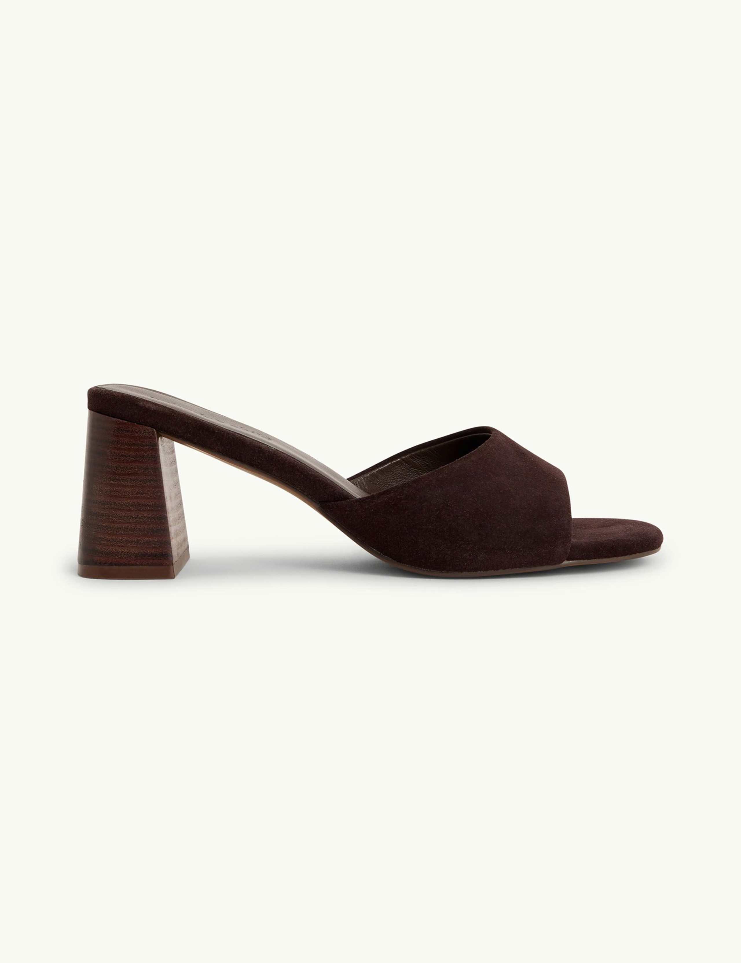 Suede Block Heel Mules